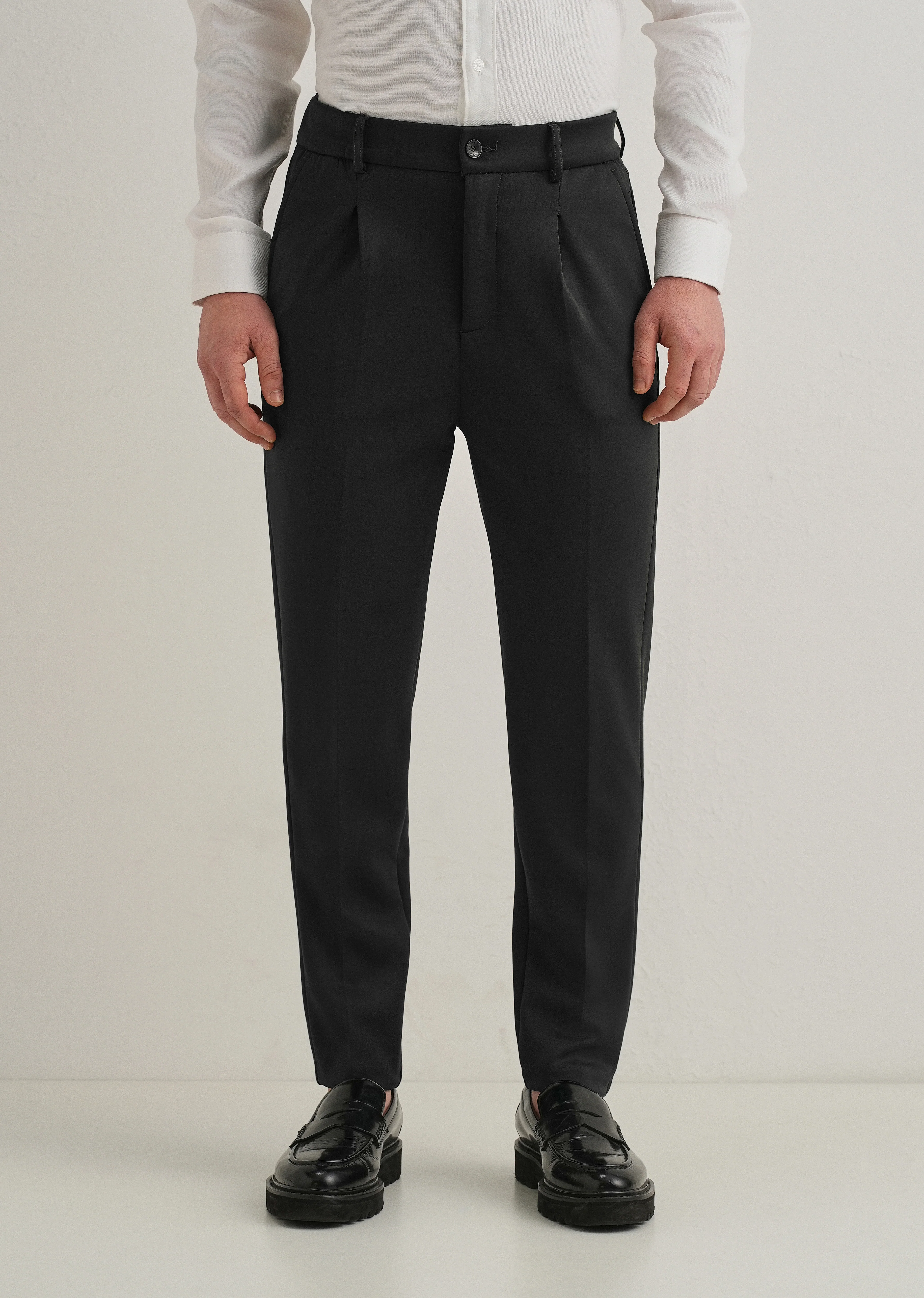 Deep Green Pleated Relaxed Fit Trousers - Image 4
