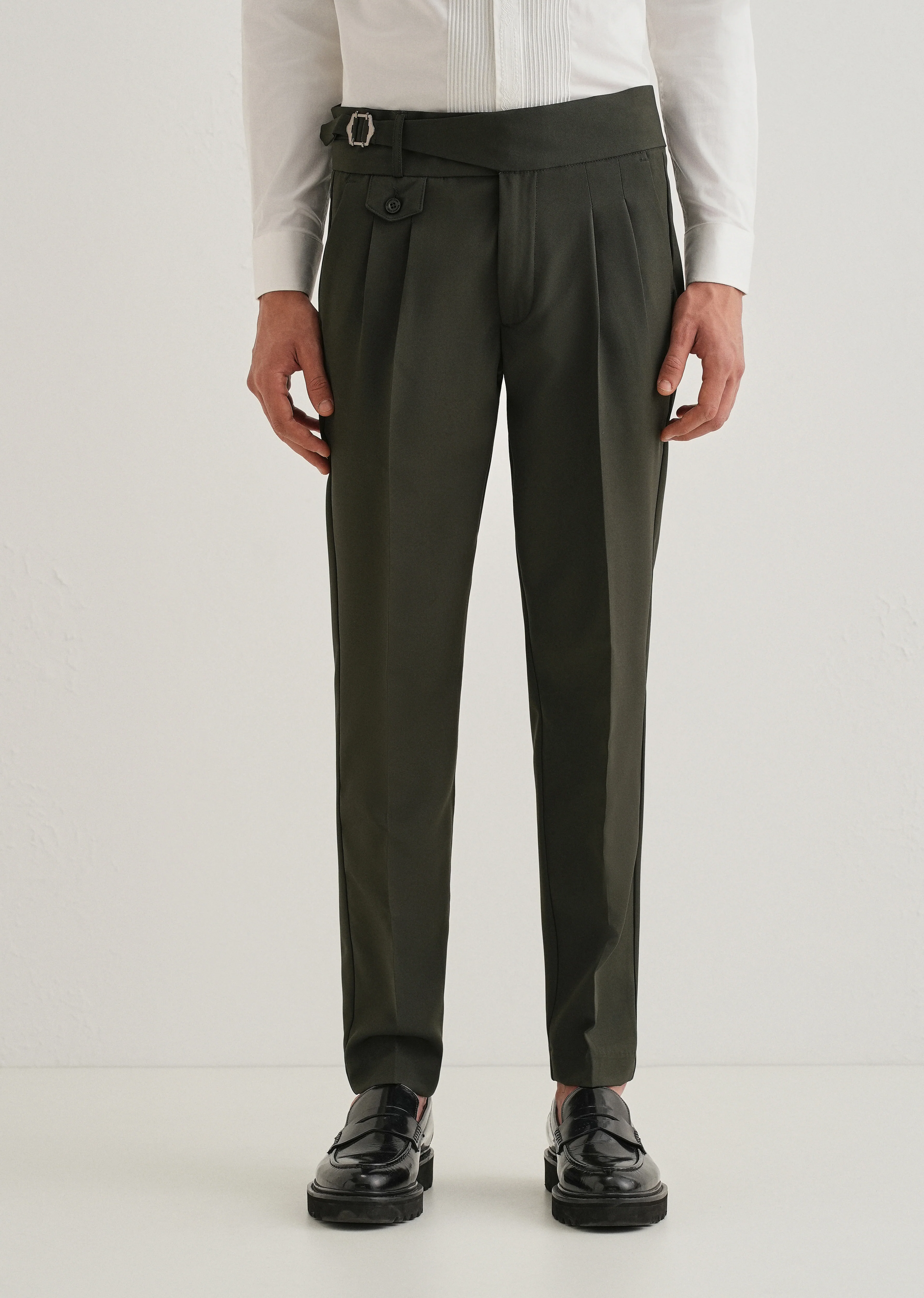 Deep Slate Green Gurkha Pant - Image 3