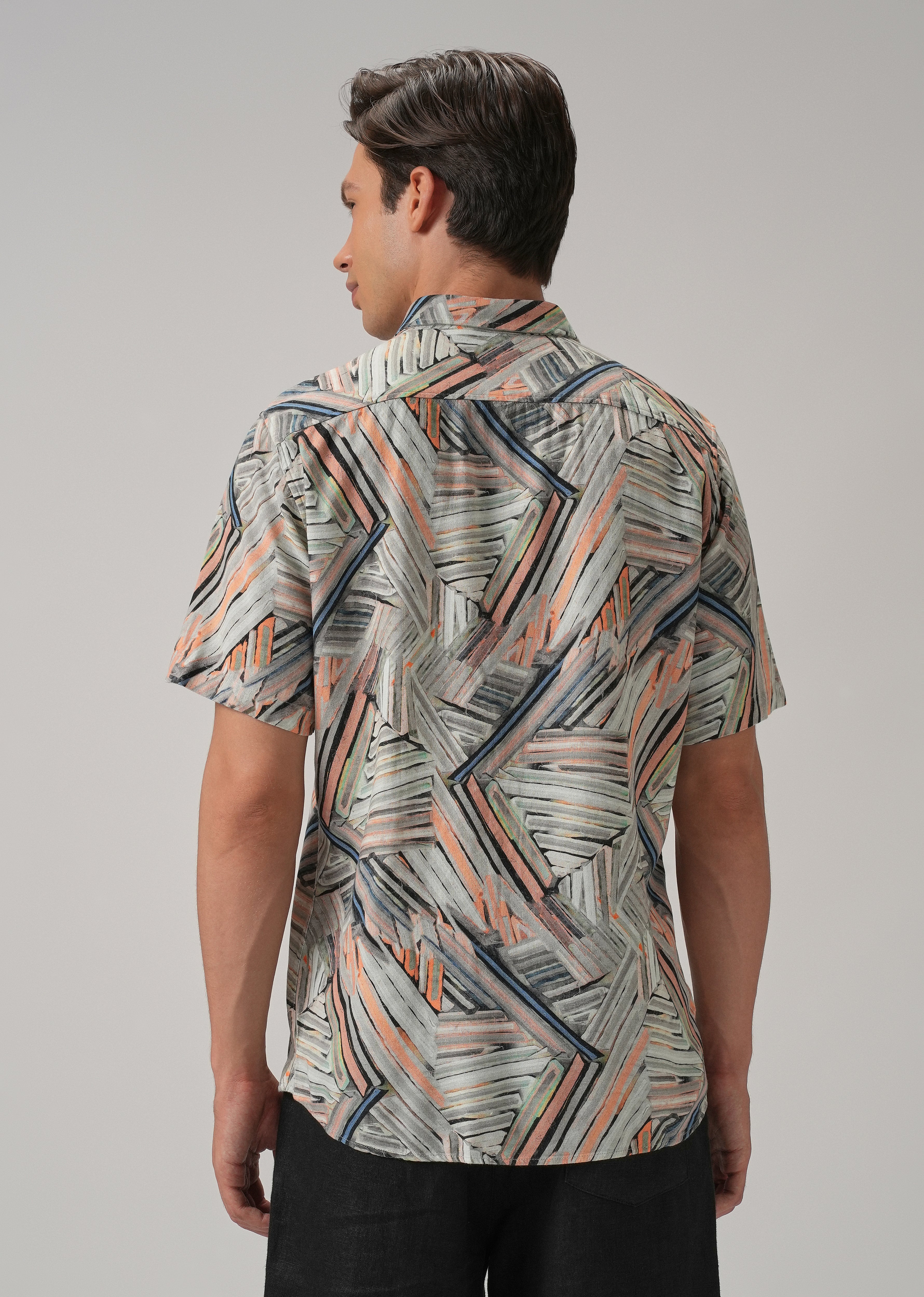 Delineated White Half Sleeve shirt - Image 2