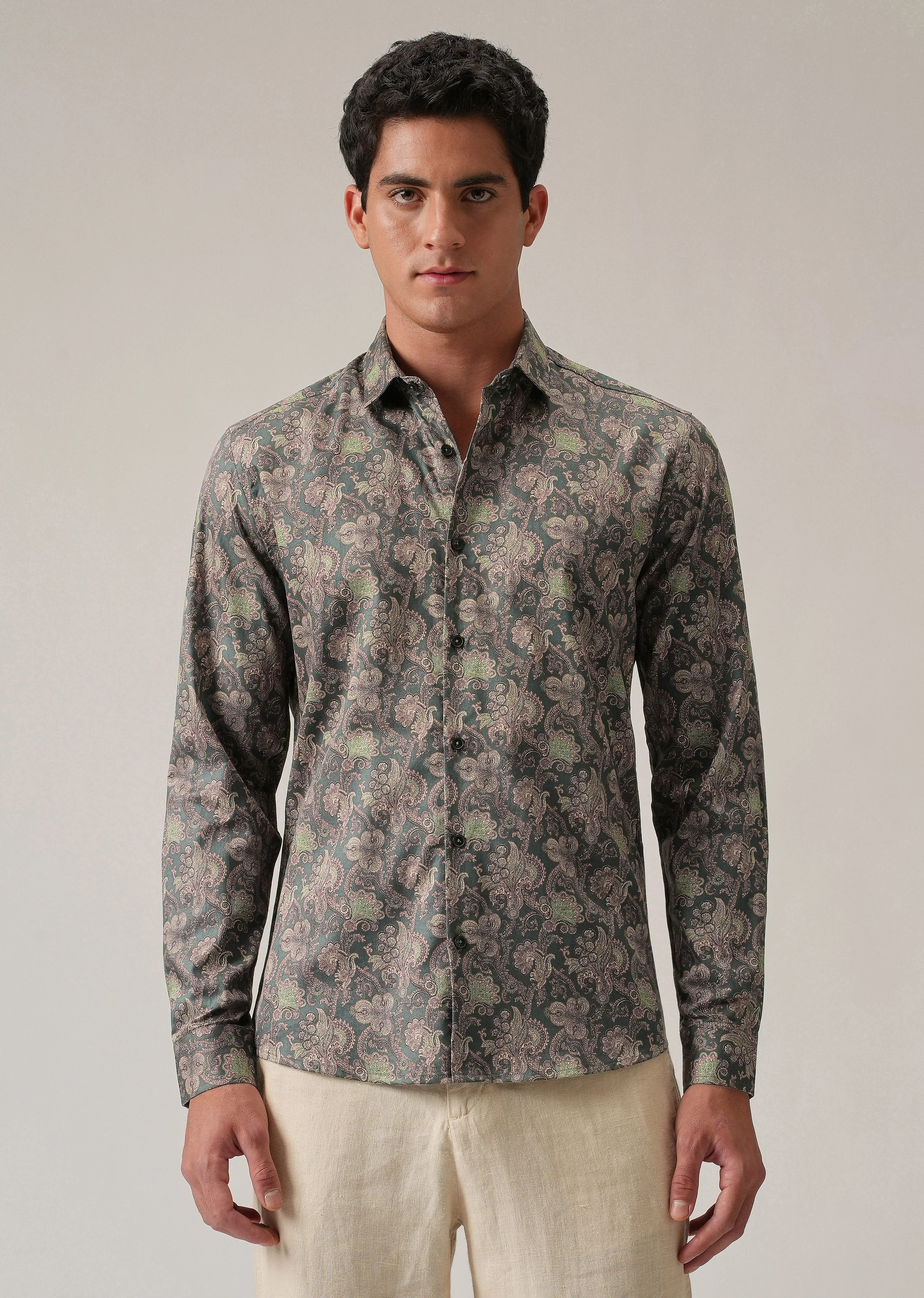 Detailed Motif Print Shirt - Image 3