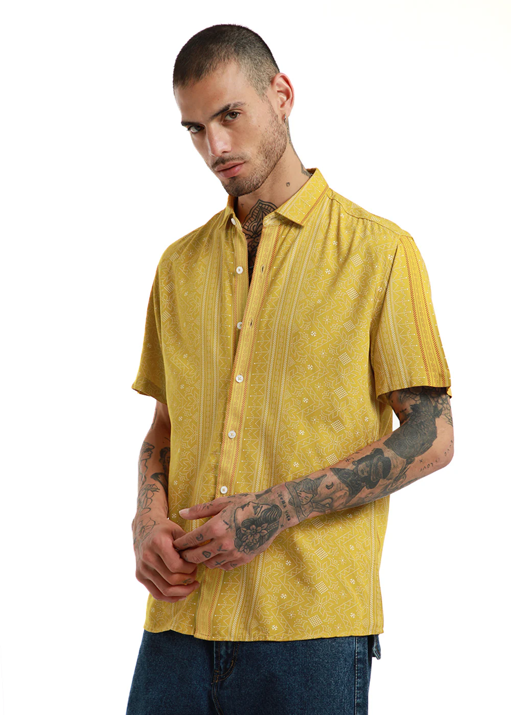 Dot & Dash Print Half Sleeve Shirt - Image 3