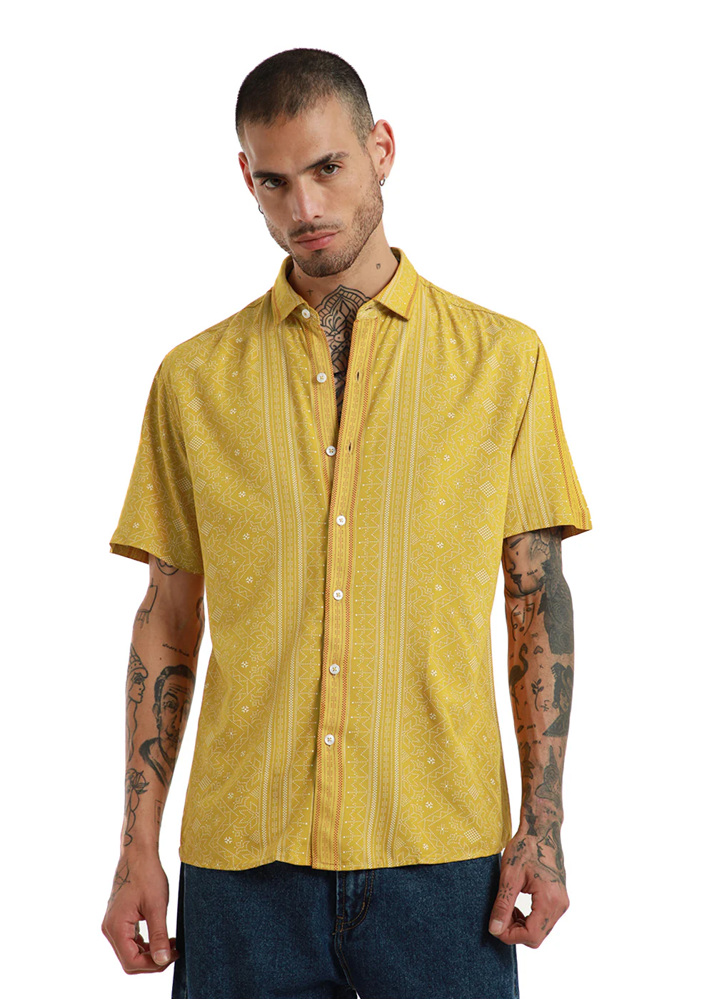 Dot & Dash Print Half Sleeve Shirt - Image 4