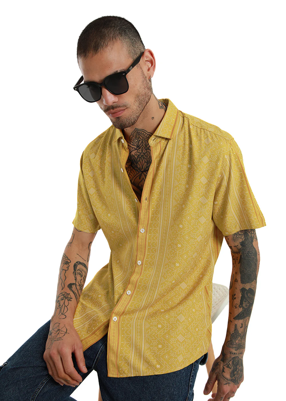 Dot & Dash Print Half Sleeve Shirt - Image 6