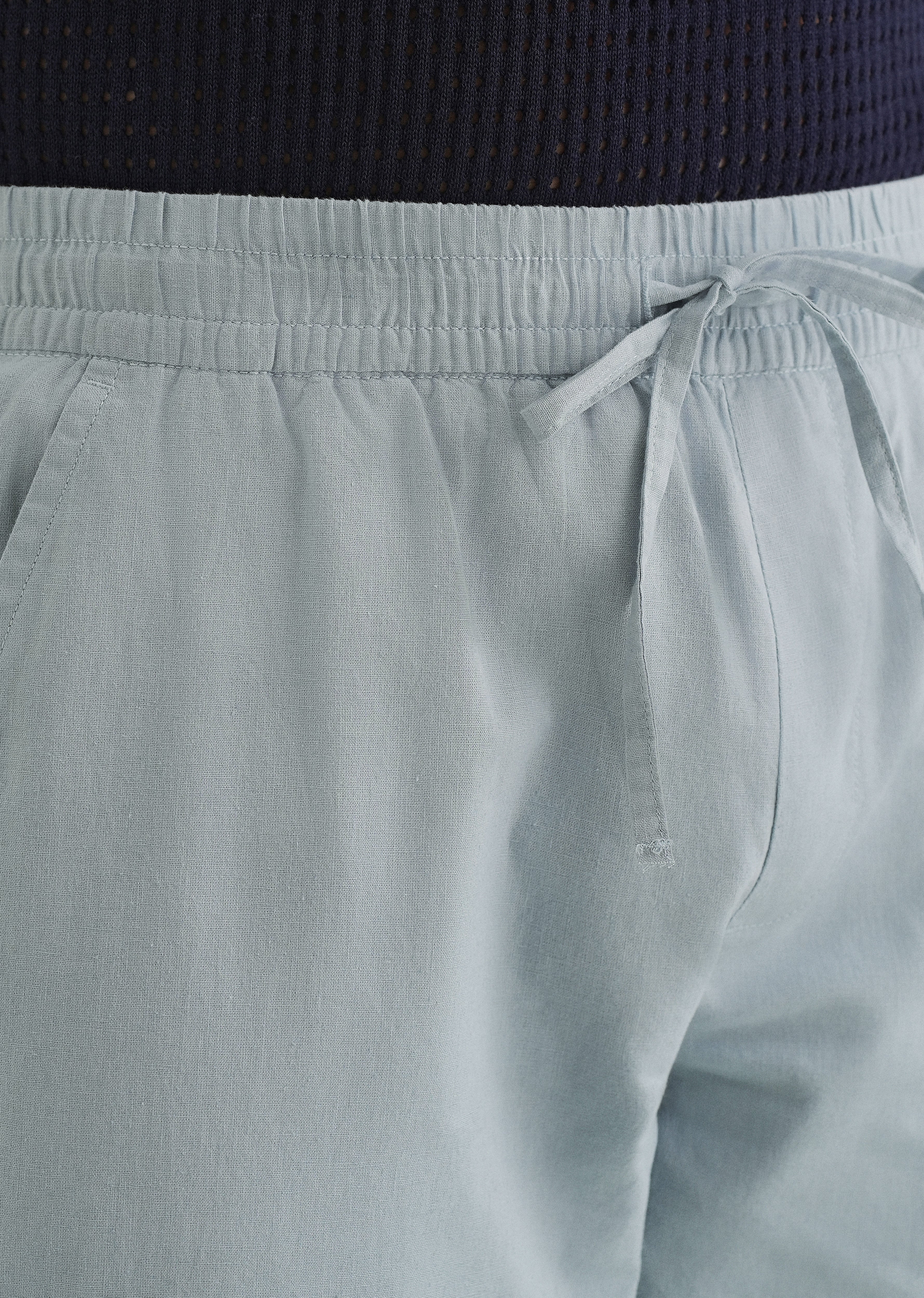 Drawstring Light Blue Linen Pant - Image 2