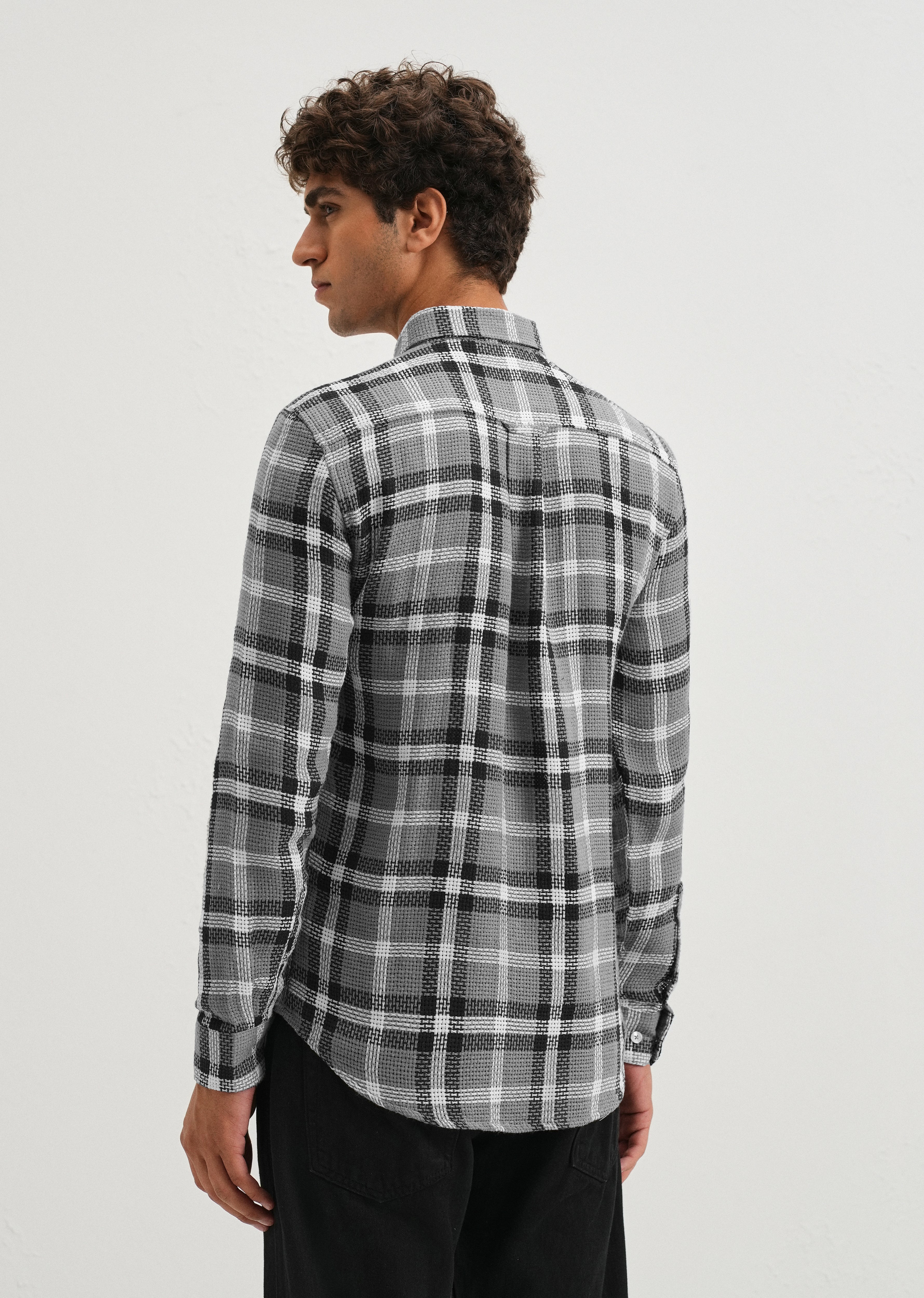 Dulet Gray Check Shirt - Image 2