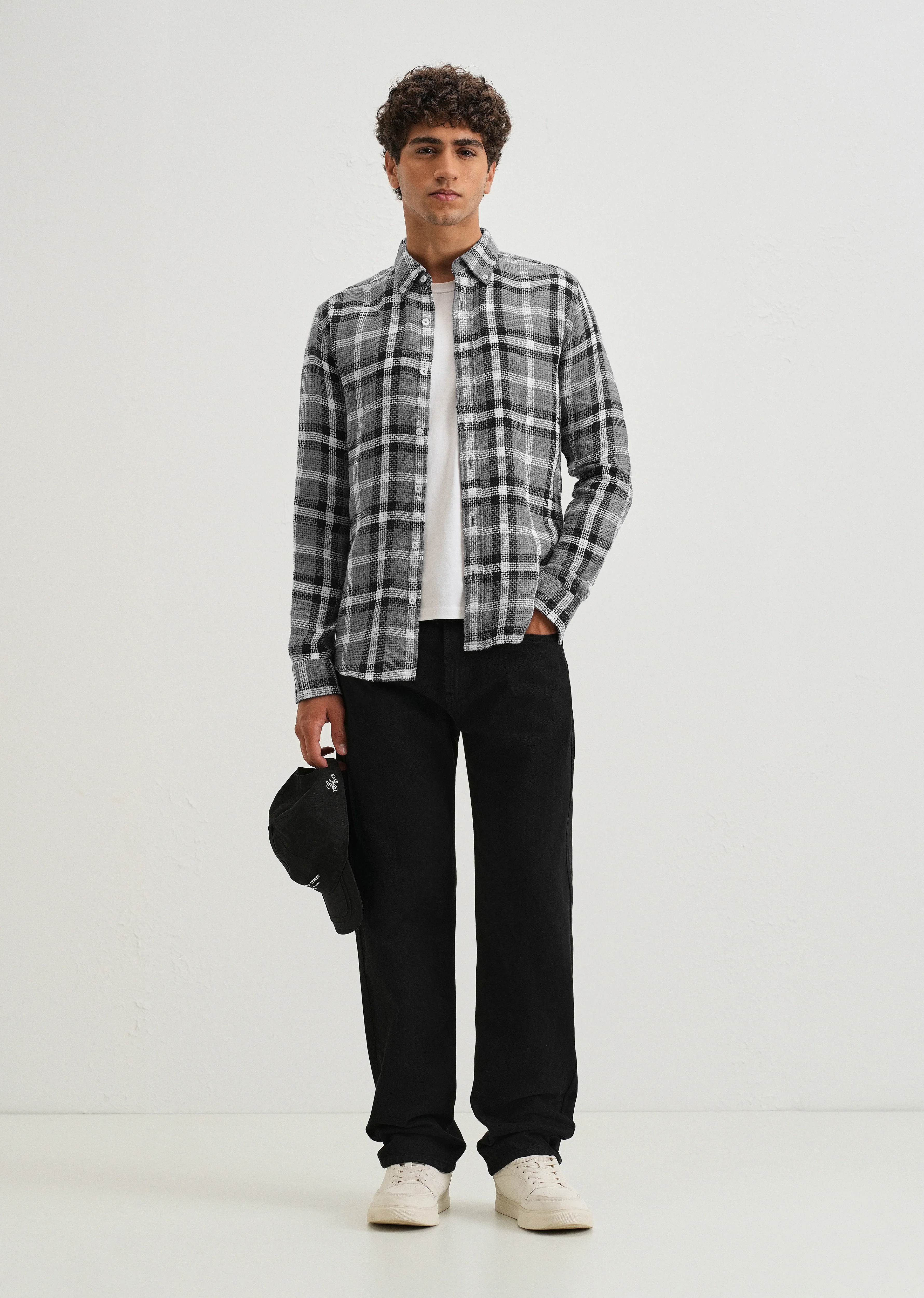 Dulet Gray Check Shirt - Image 6