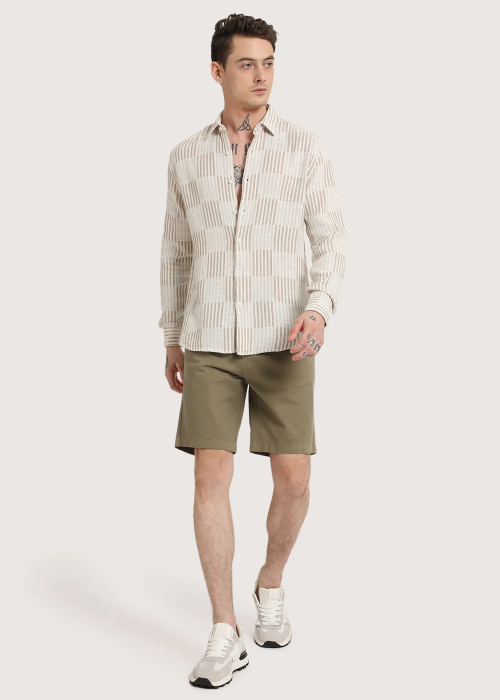 Dusty Brown Checker Textured Shirt - Image 6