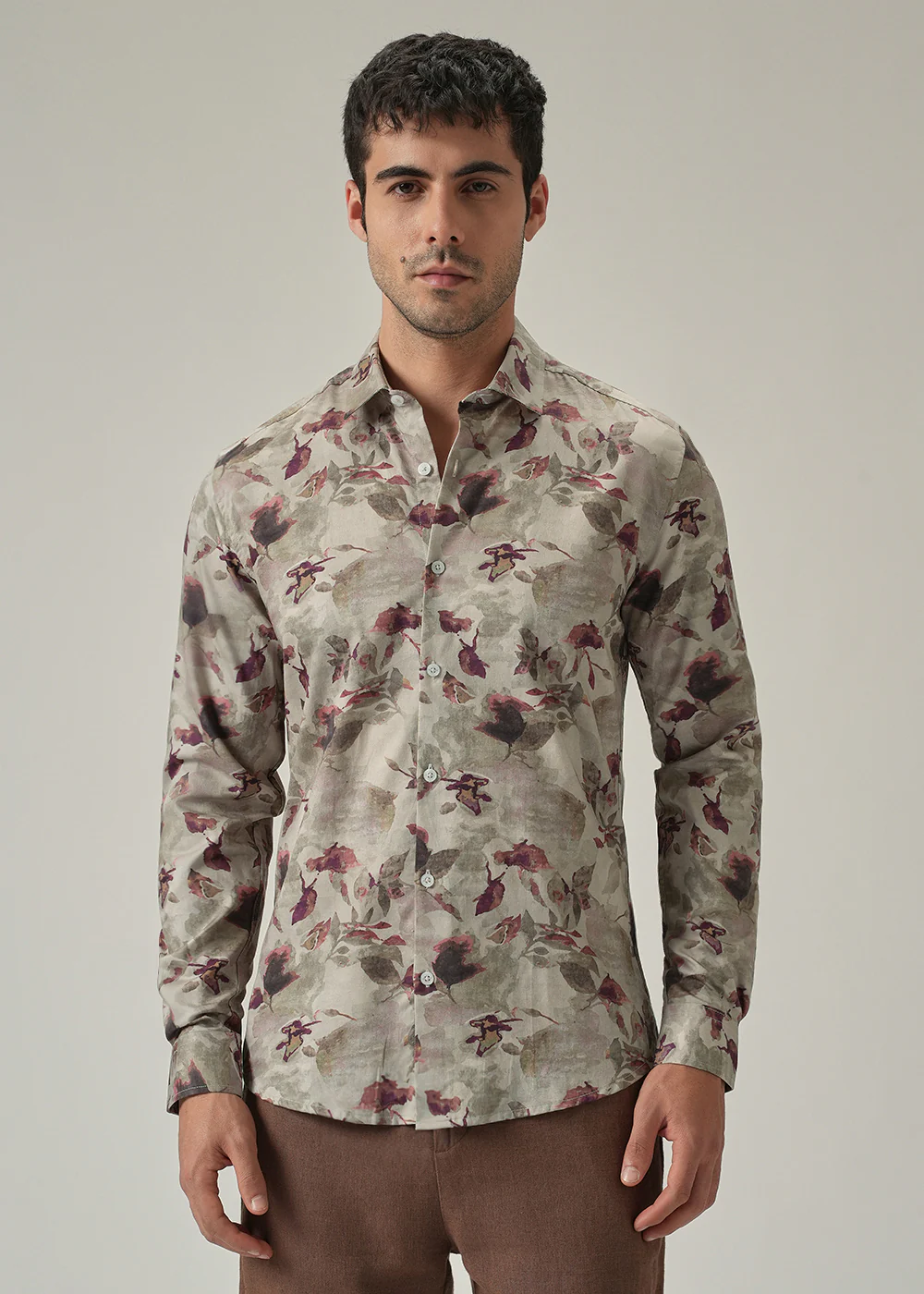 Dusty Rose Floral Print Shirt - Image 3