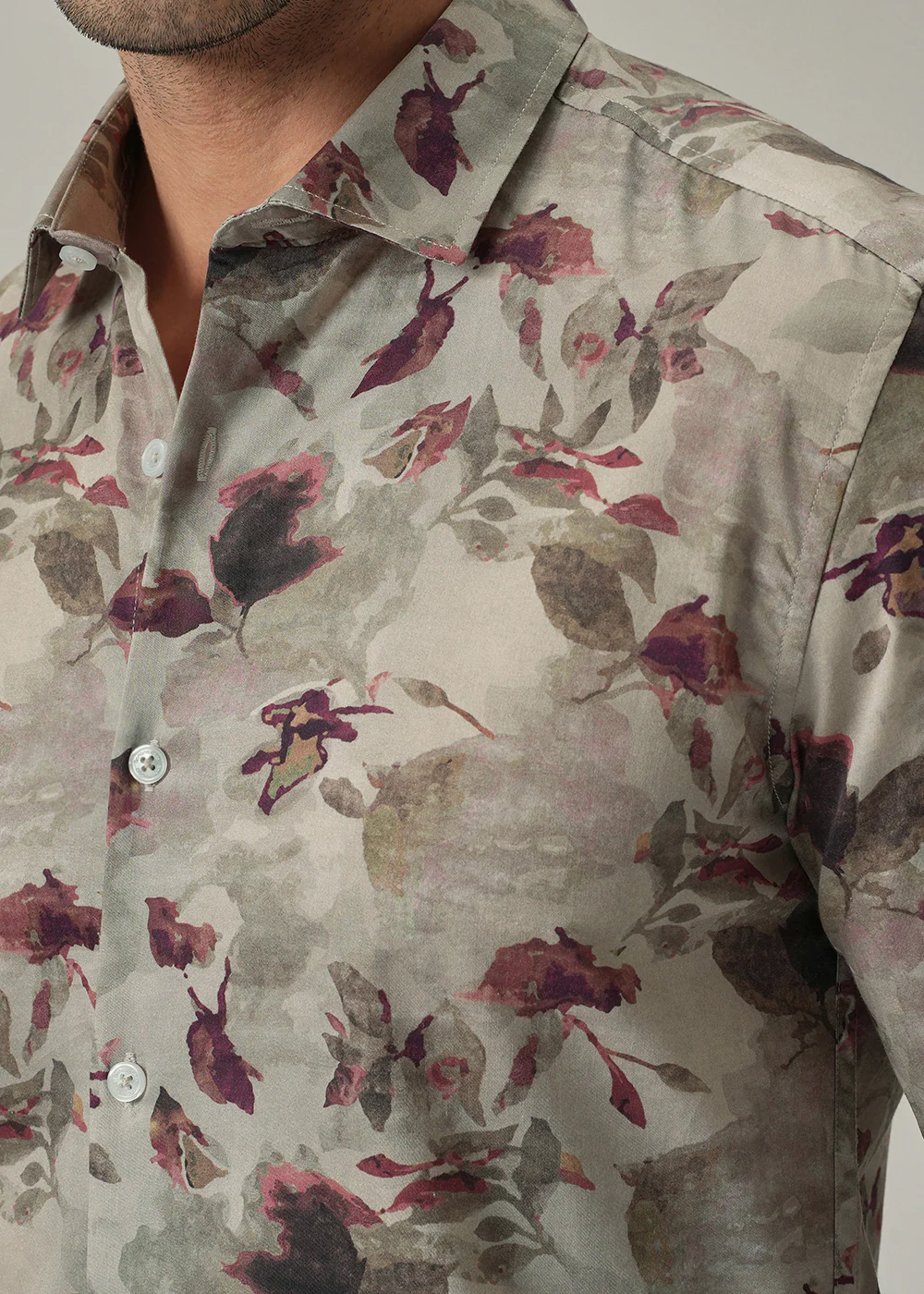 Dusty Rose Floral Print Shirt - Image 5