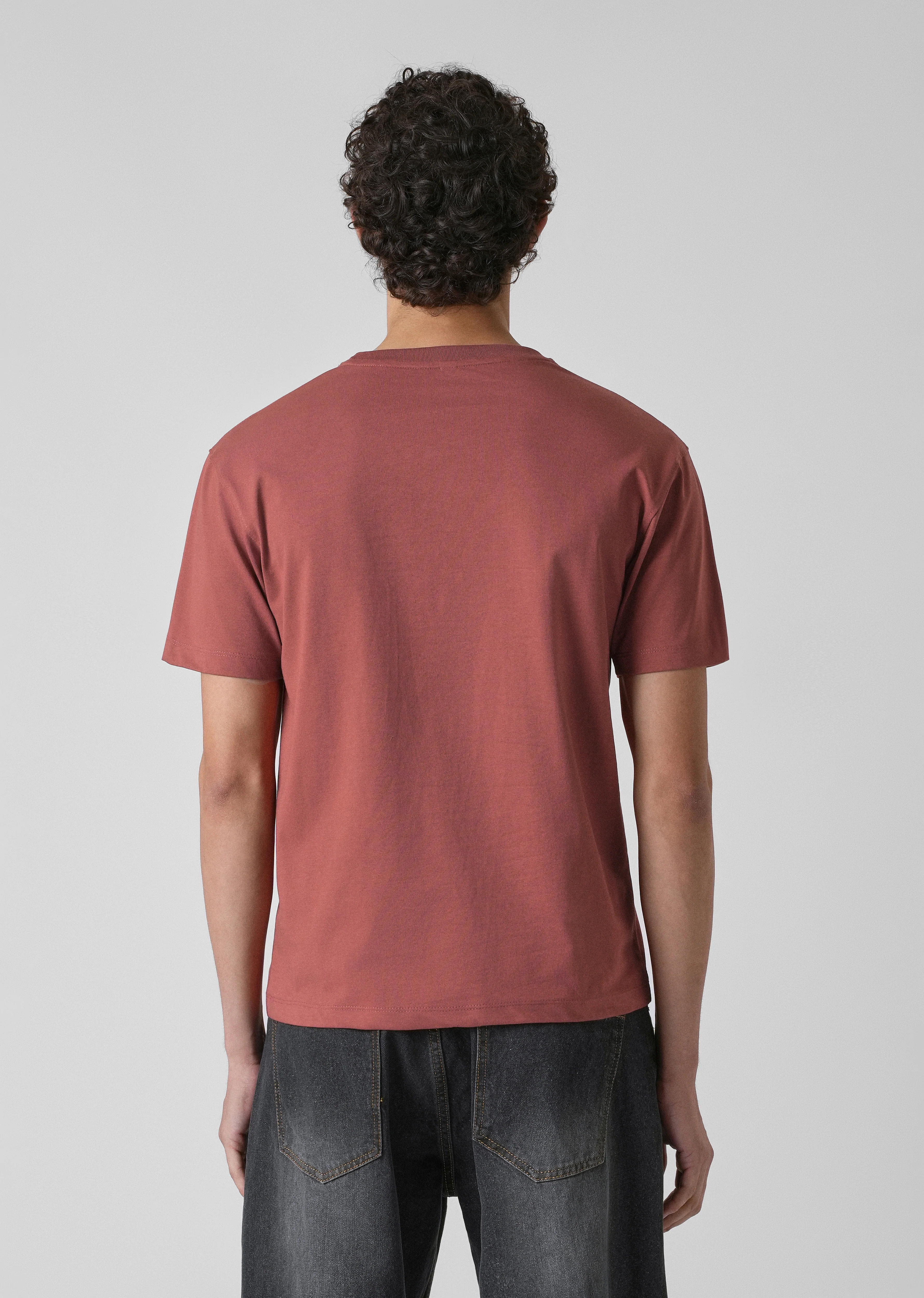 Dusty Rose Printed Slim Fit T-shirt - Image 2