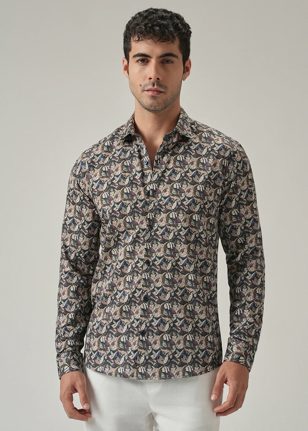 Earthy Leaf Print Shirt - Image 3