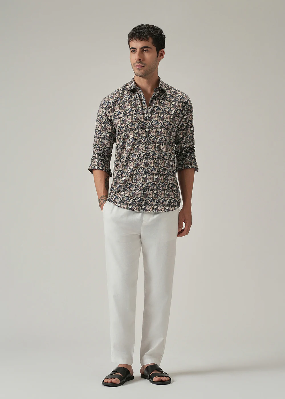 Earthy Leaf Print Shirt - Image 6