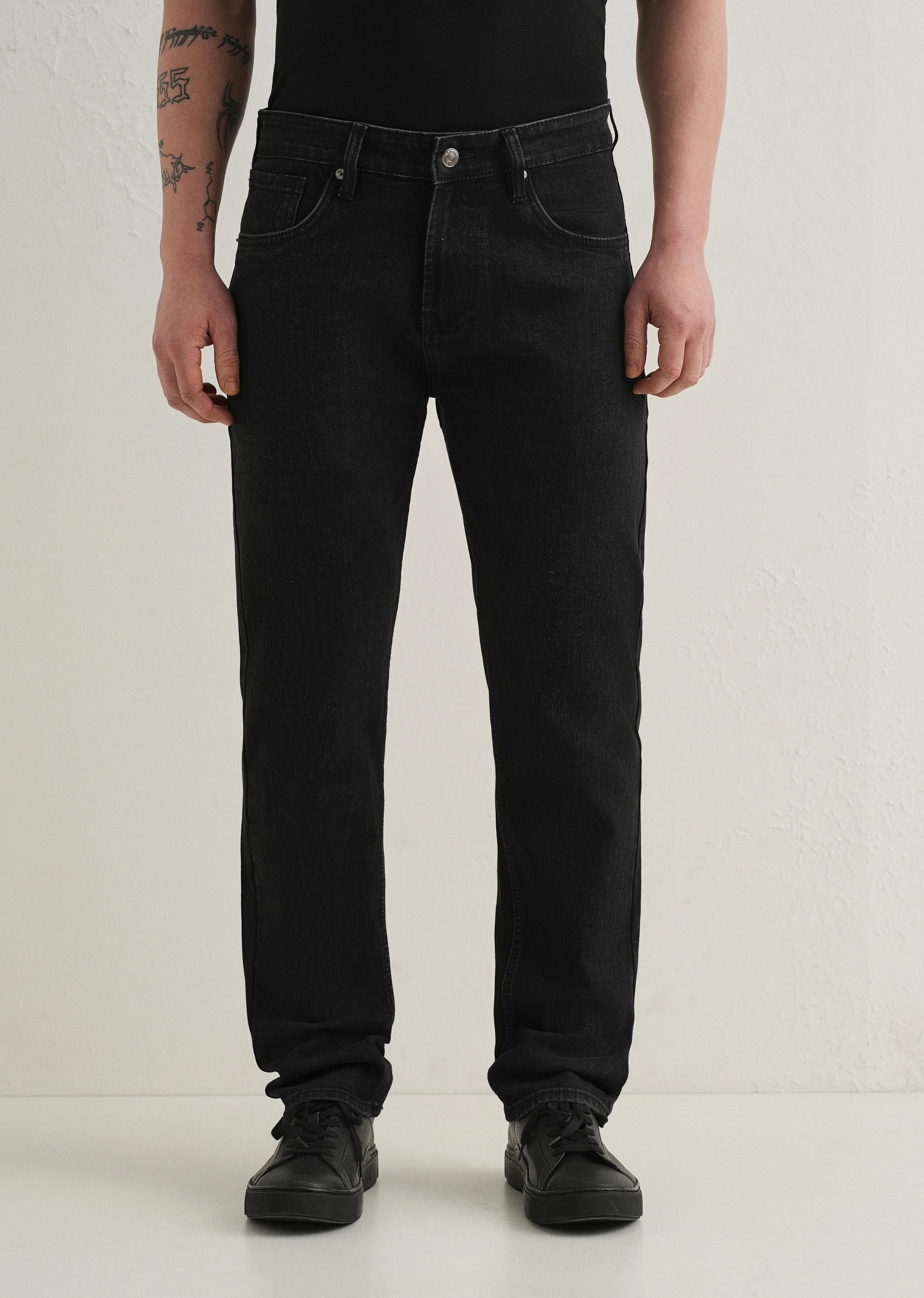 Ebony Black Straight Fit Denim - Image 3