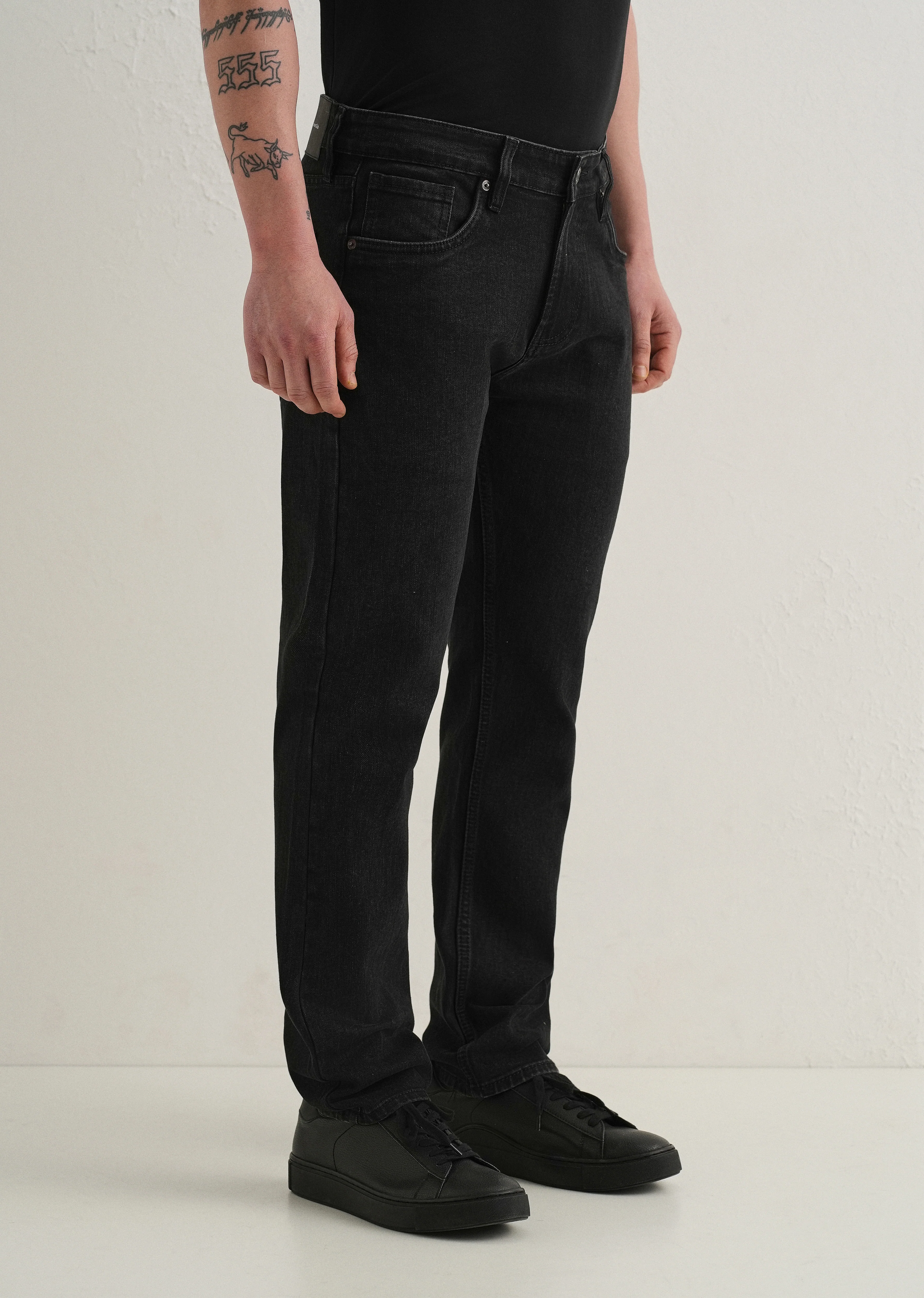Ebony Black Straight Fit Denim - Image 4