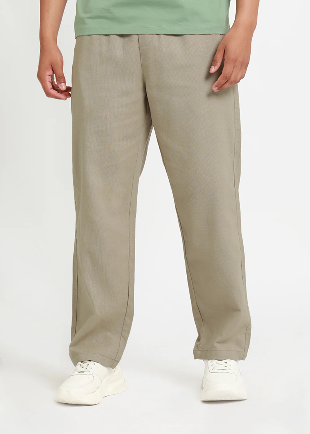 Ecru Beige Textured Pants - Image 3