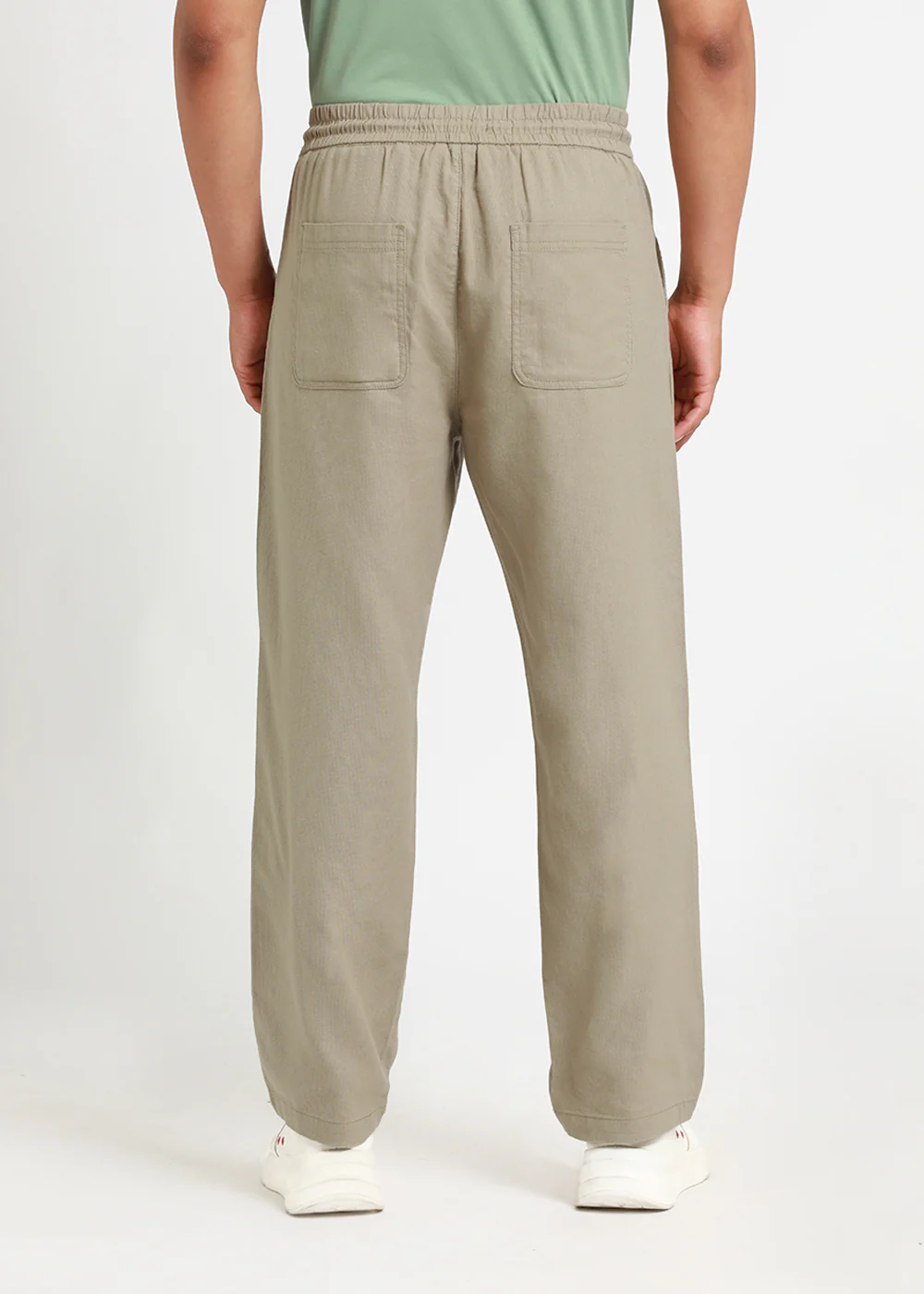 Ecru Beige Textured Pants - Image 5