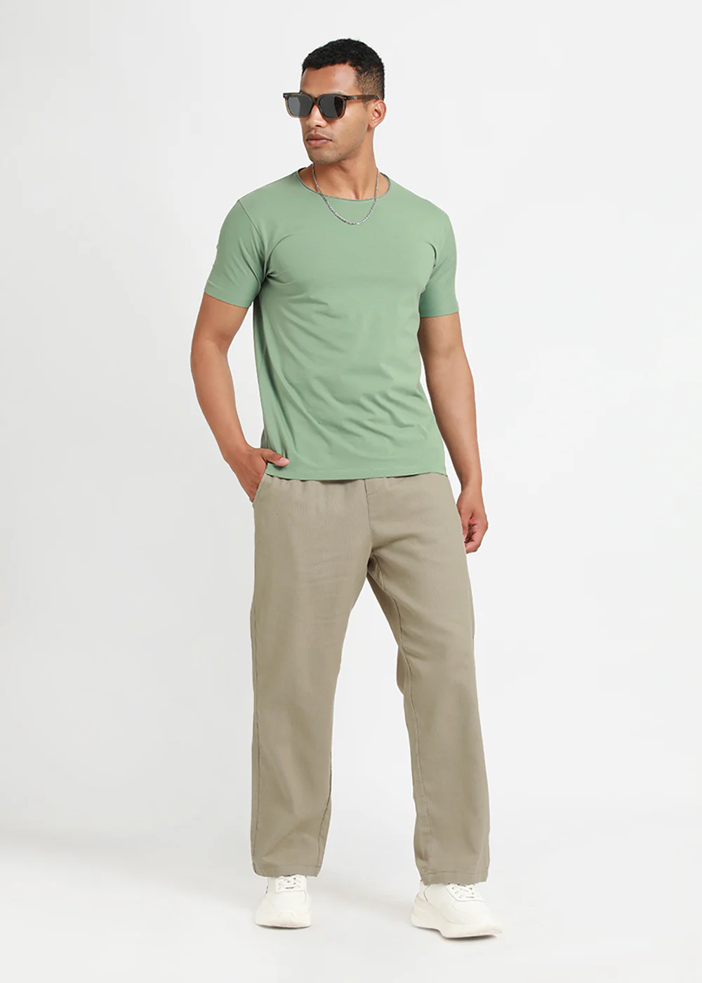 Ecru Beige Textured Pants - Image 6