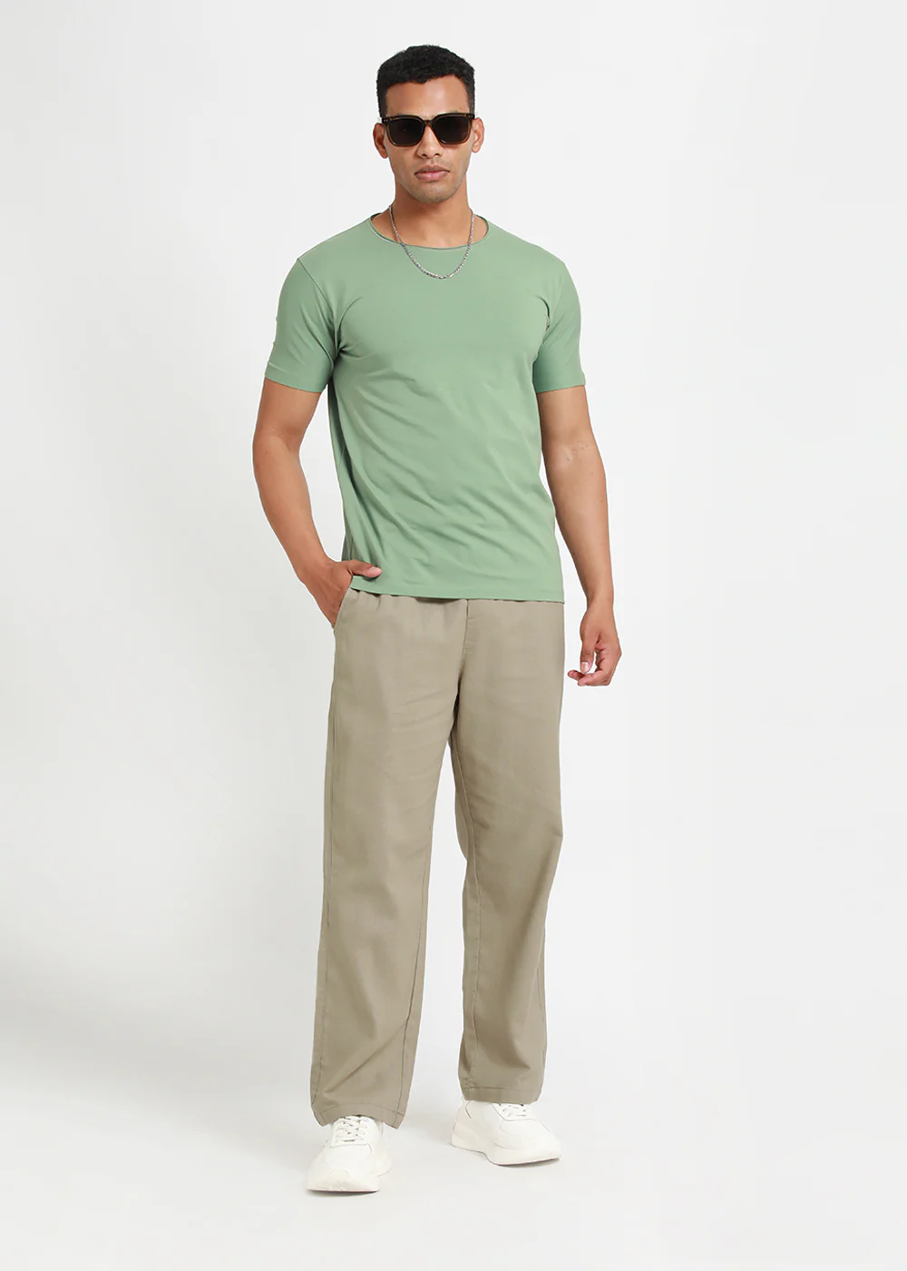Ecru Beige Textured Pants - Image 7