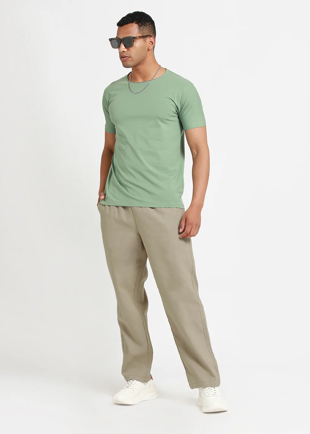 Ecru Beige Textured Pants - Image 8