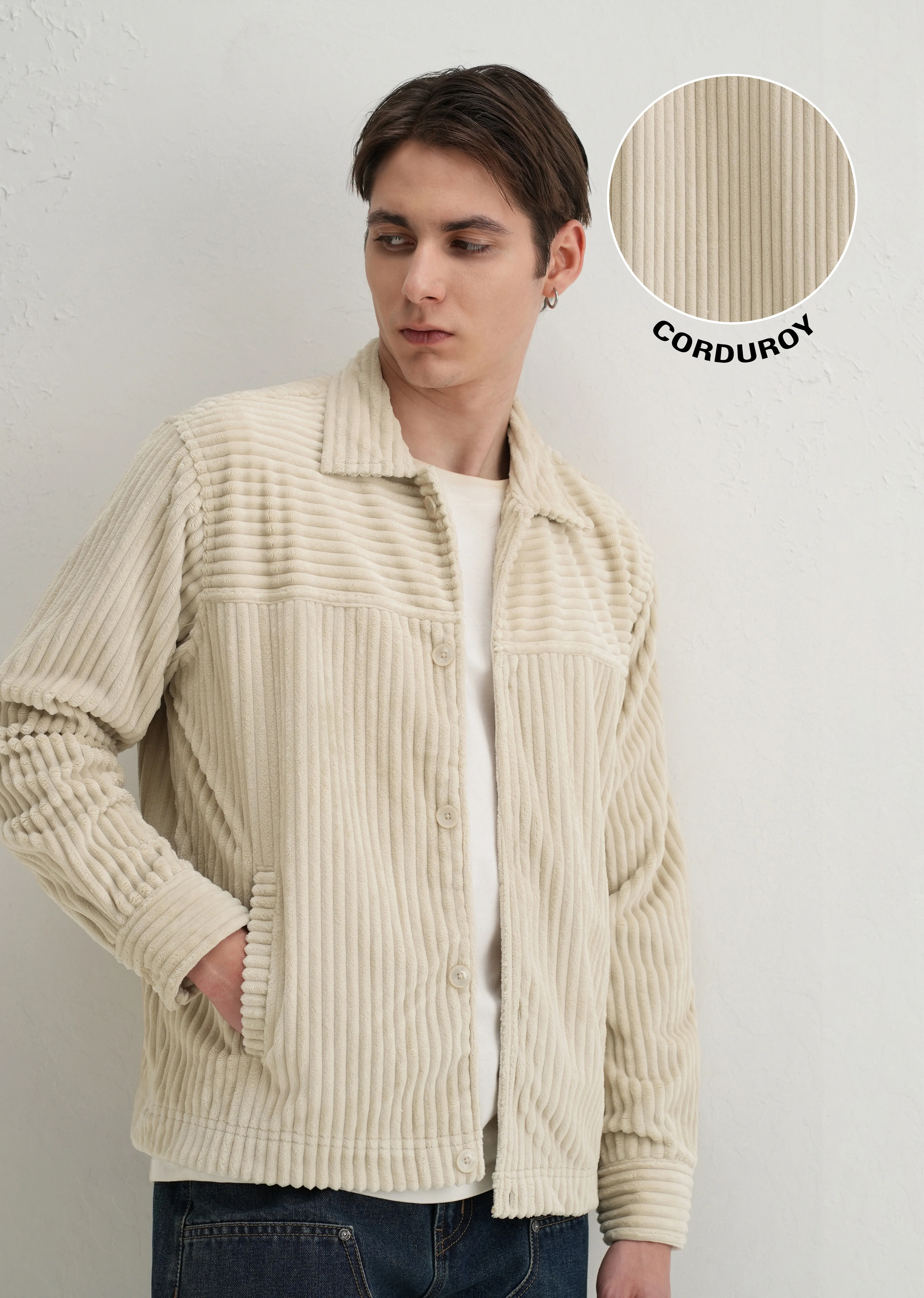 Ecru Corduroy Shacket - Image 8