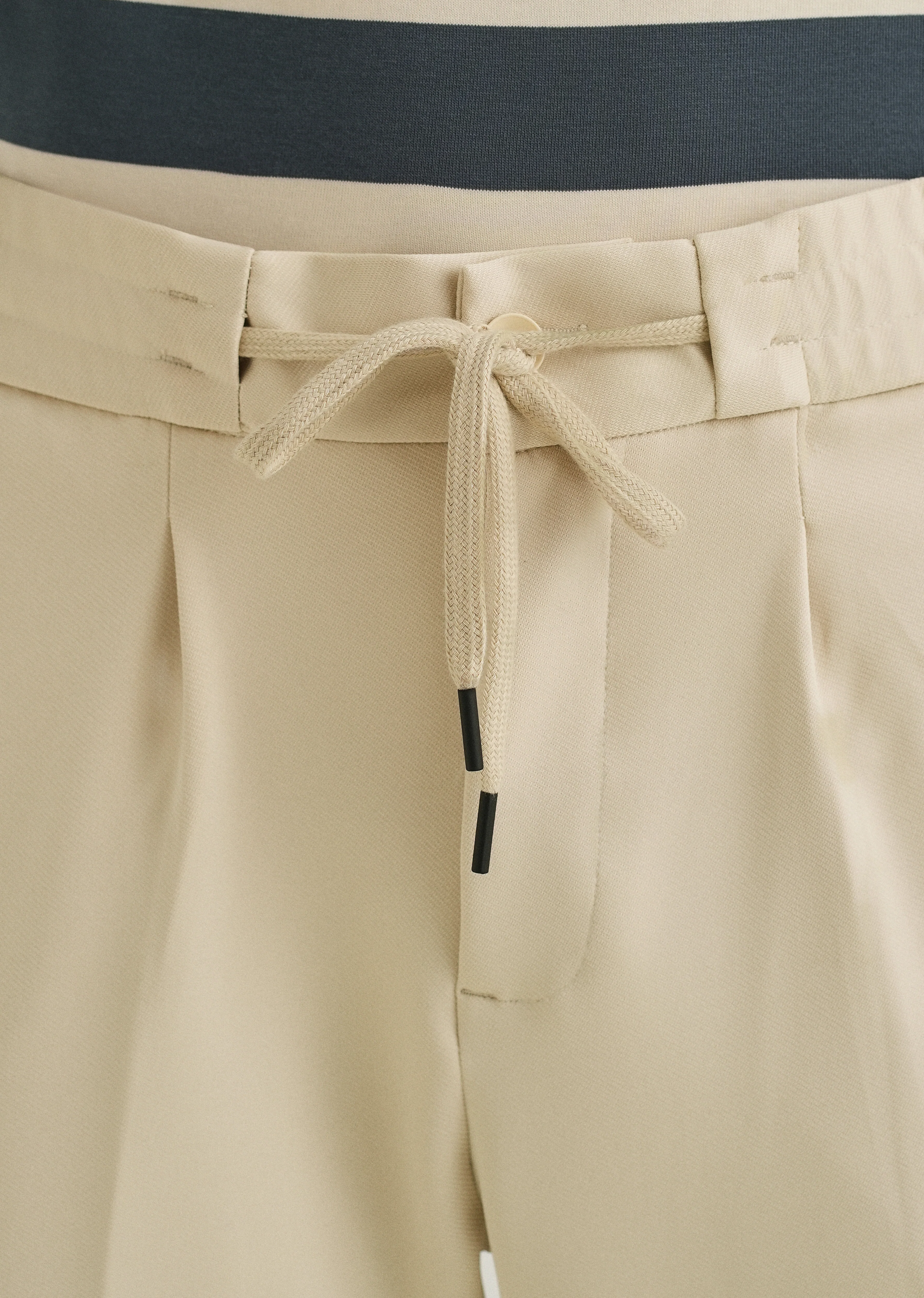 Ecru Drawstring Trousers - Image 5