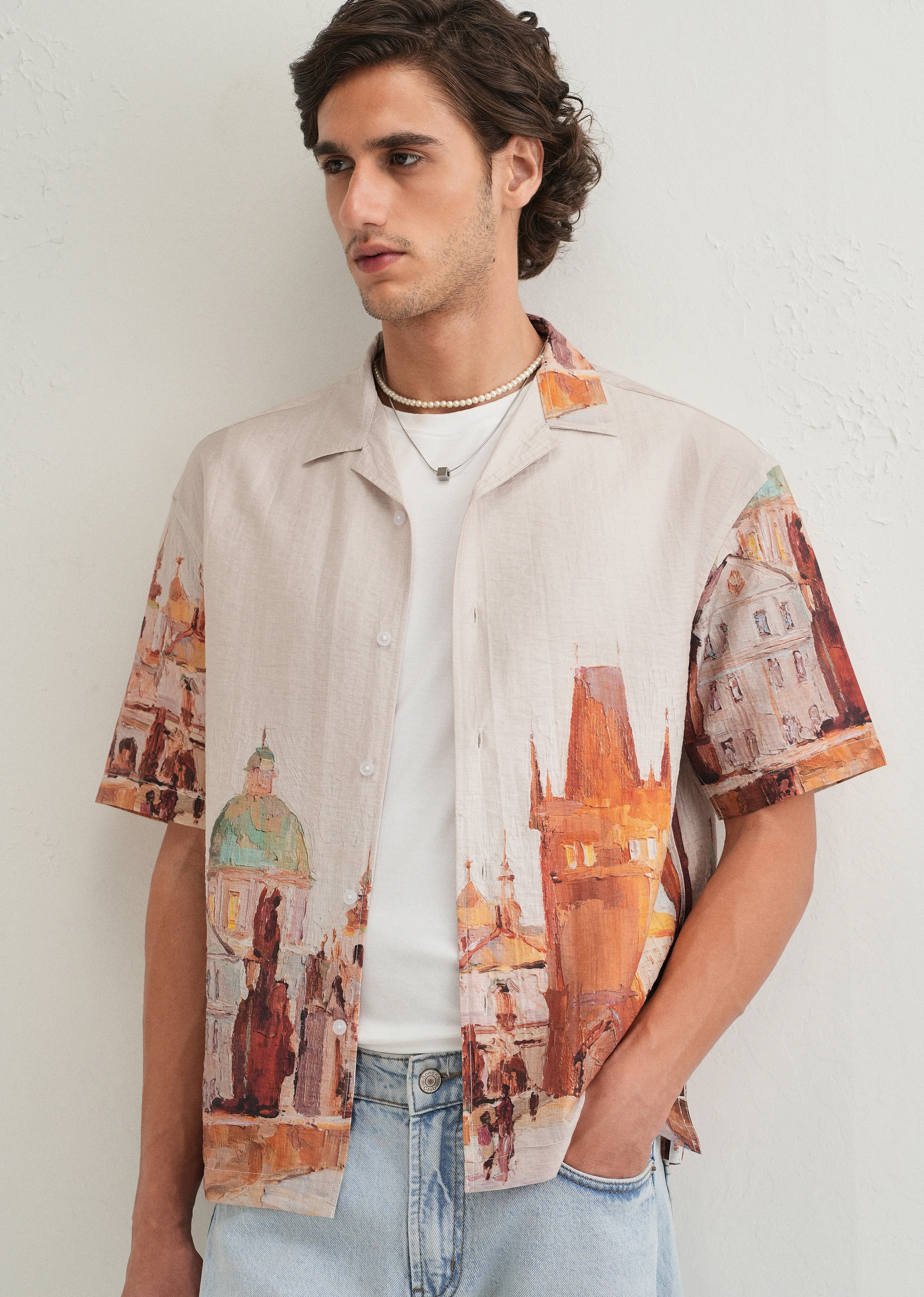 Ecru Roman Ruin Placement Shirt - Image 2