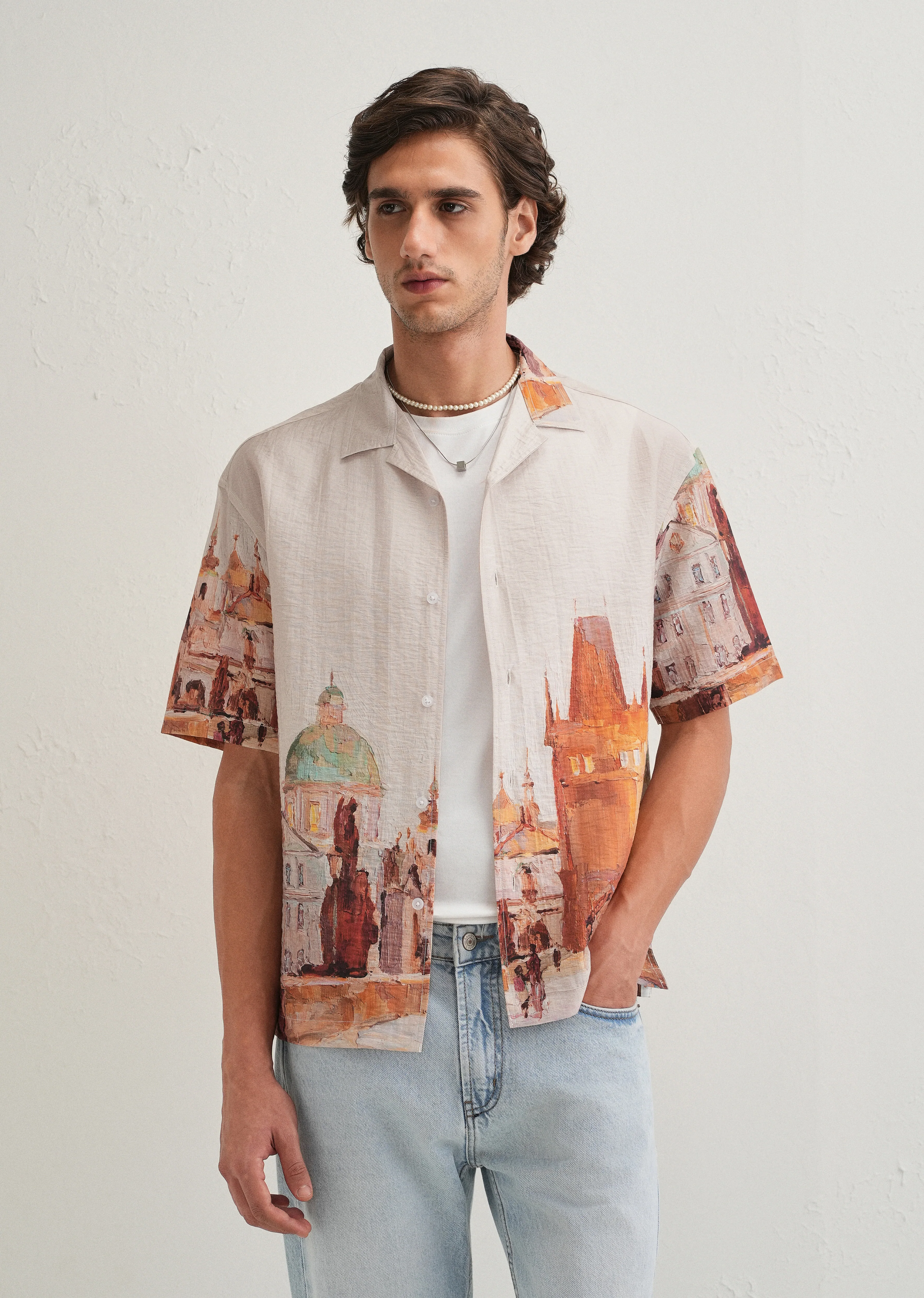 Ecru Roman Ruin Placement Shirt - Image 3
