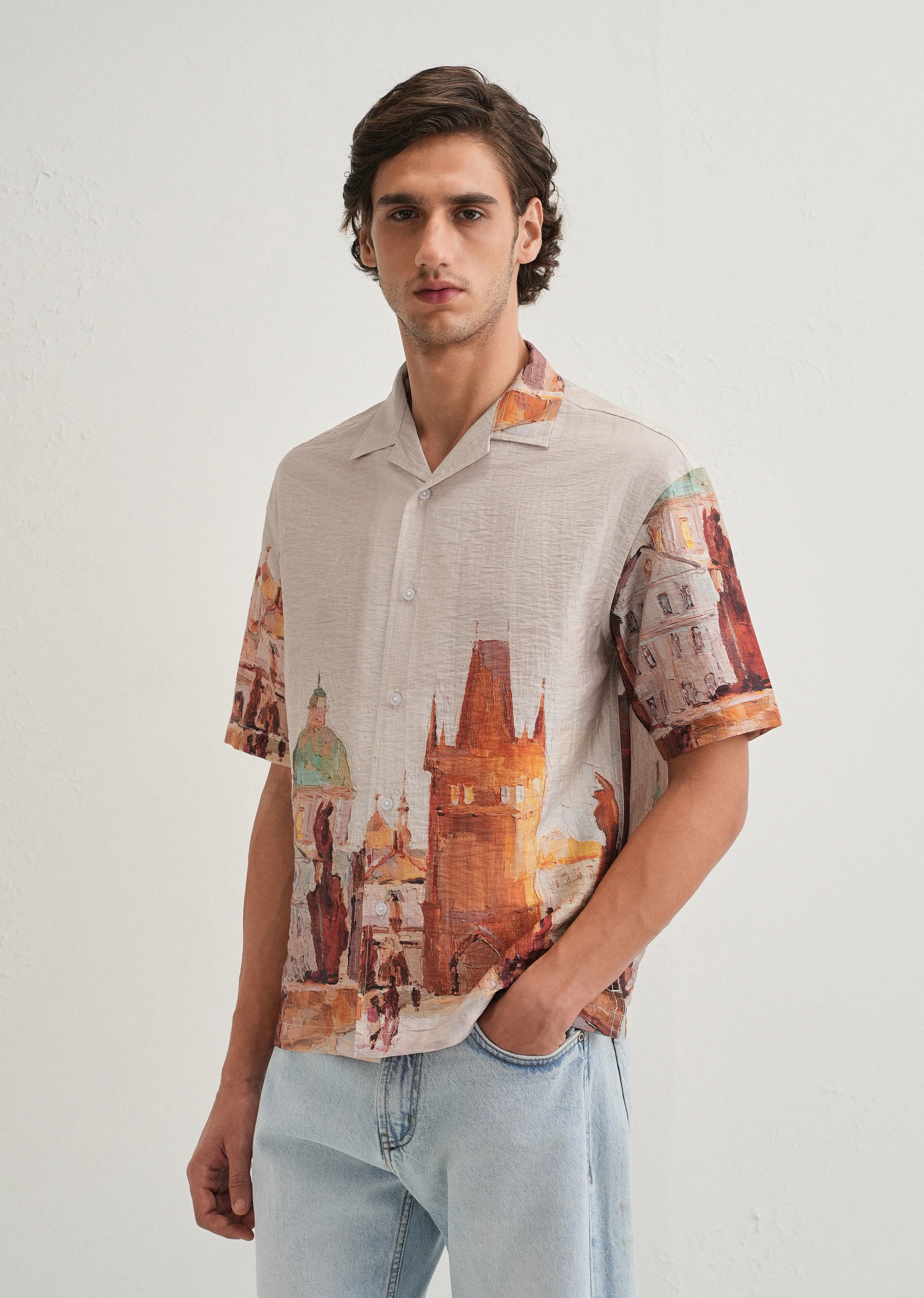 Ecru Roman Ruin Placement Shirt - Image 7