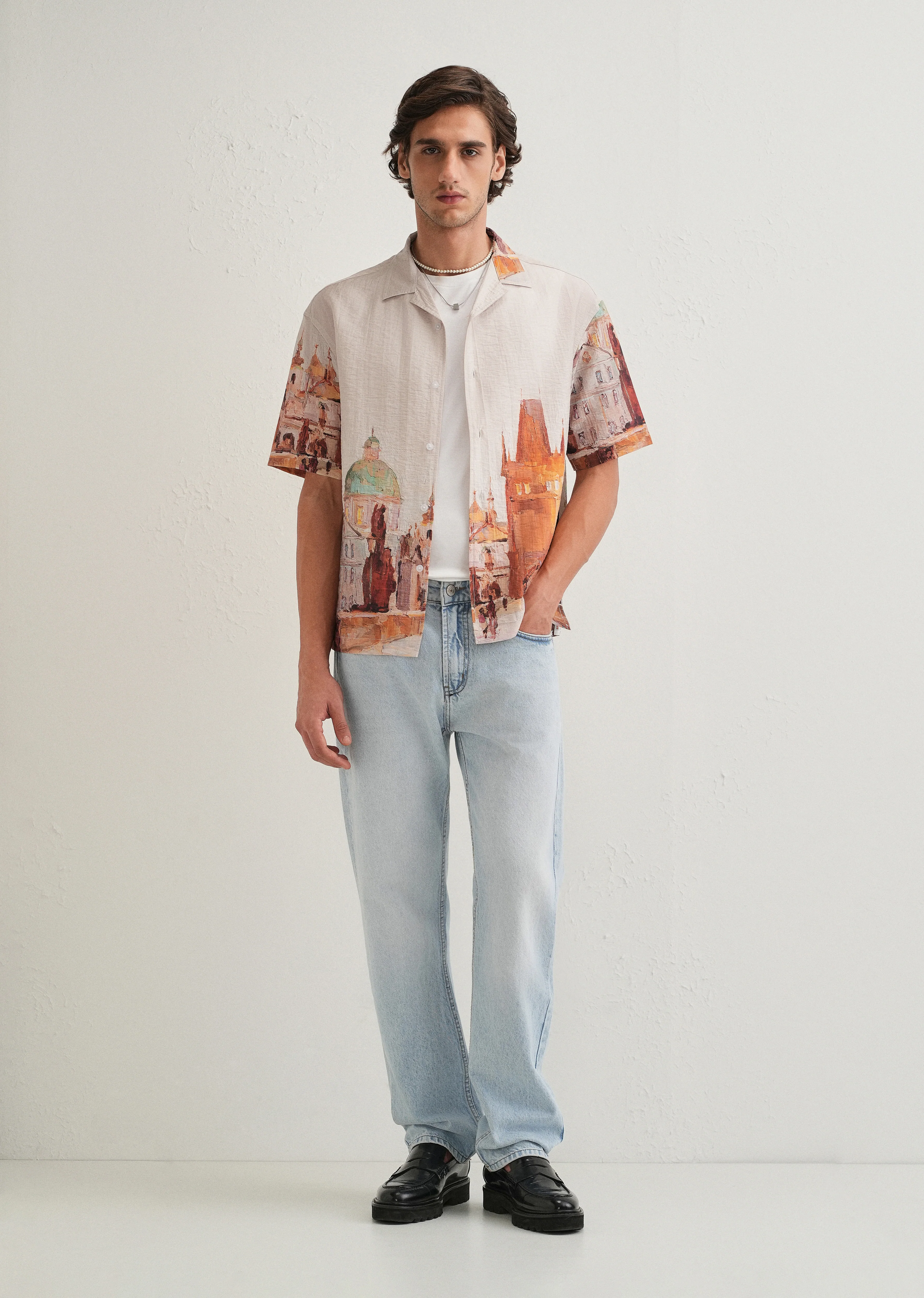 Ecru Roman Ruin Placement Shirt - Image 8