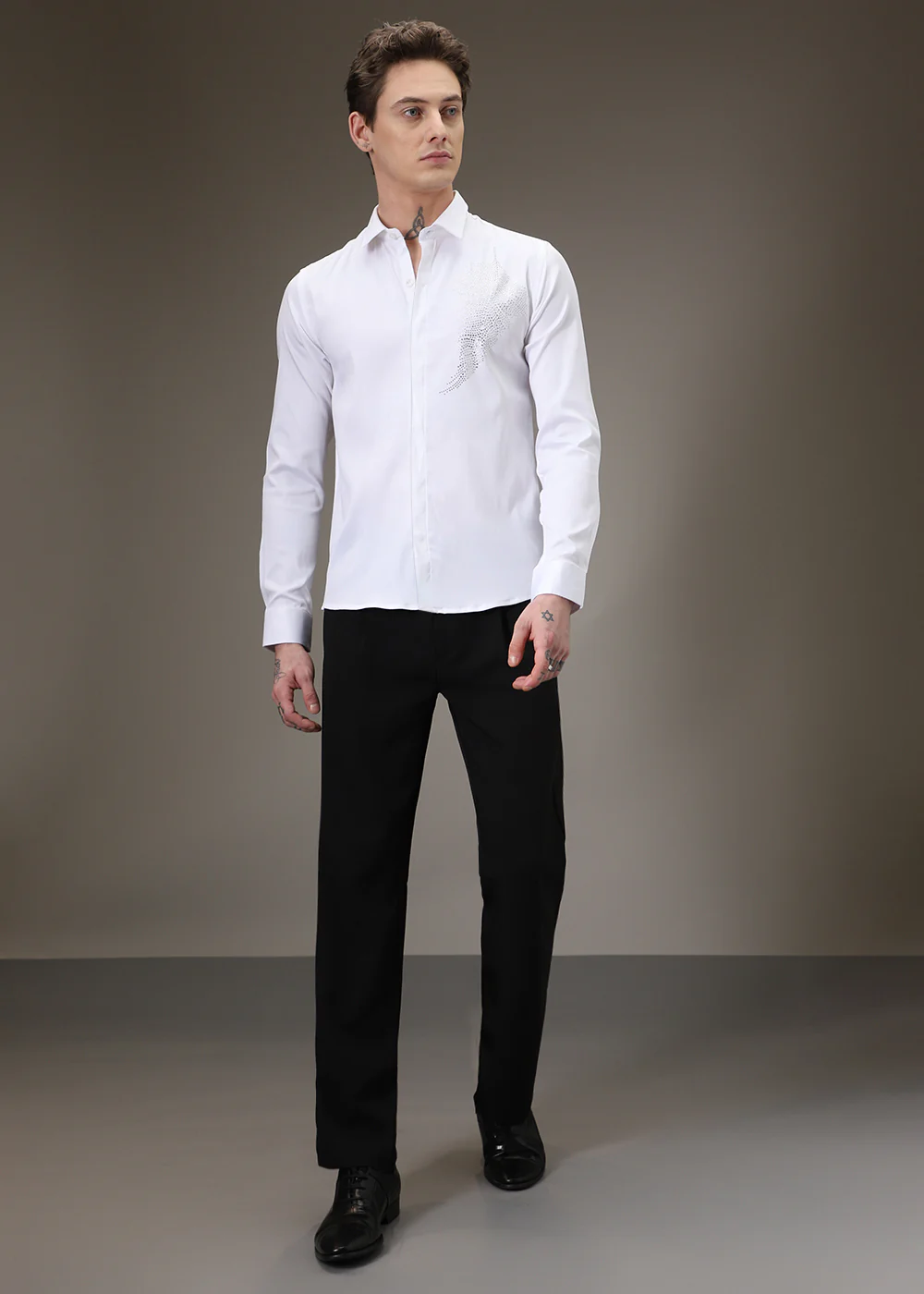 Embellish Beaded White Designer Shirt - Image 4