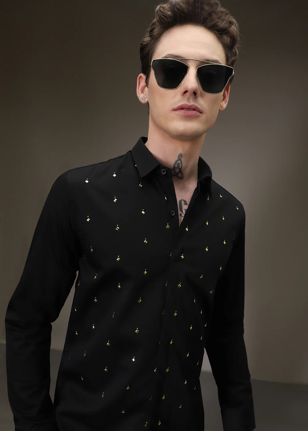Embellished Black Designer Shirt - Image 5