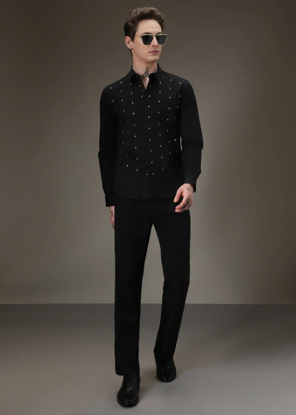 Embellished Black Designer Shirt - Image 6