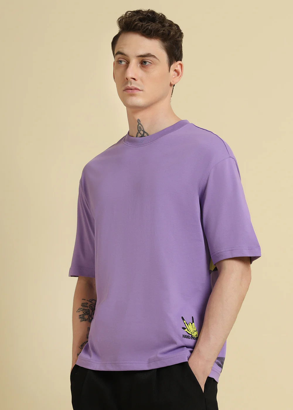 Embossed Purple Oversized T-shirt - Image 7