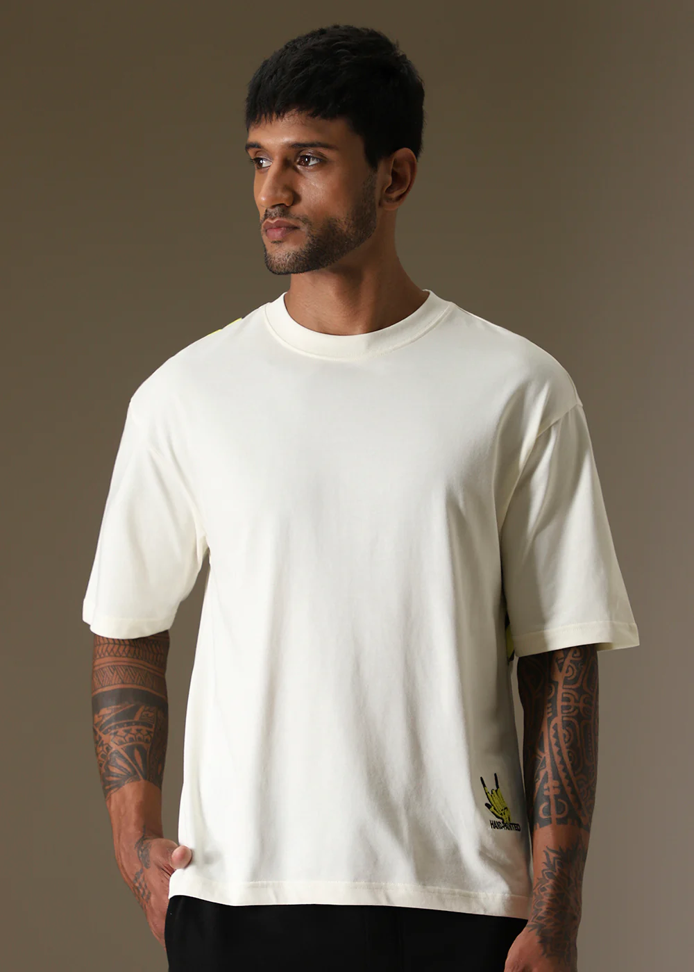 Embossed White Oversized T-Shirt - Image 3