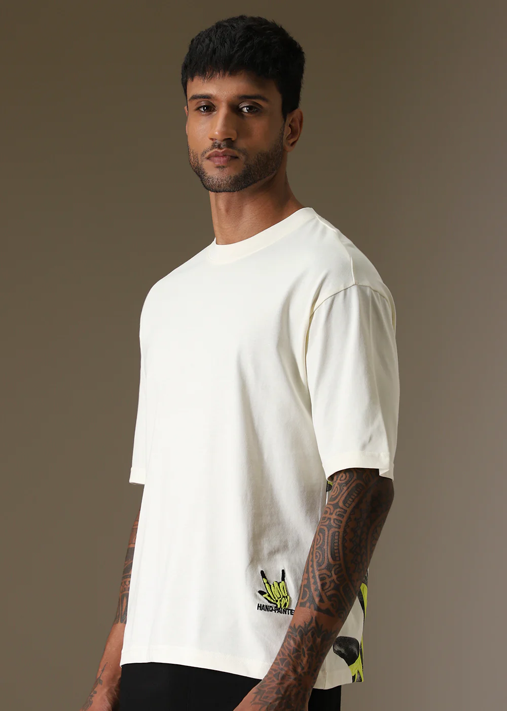 Embossed White Oversized T-Shirt - Image 4