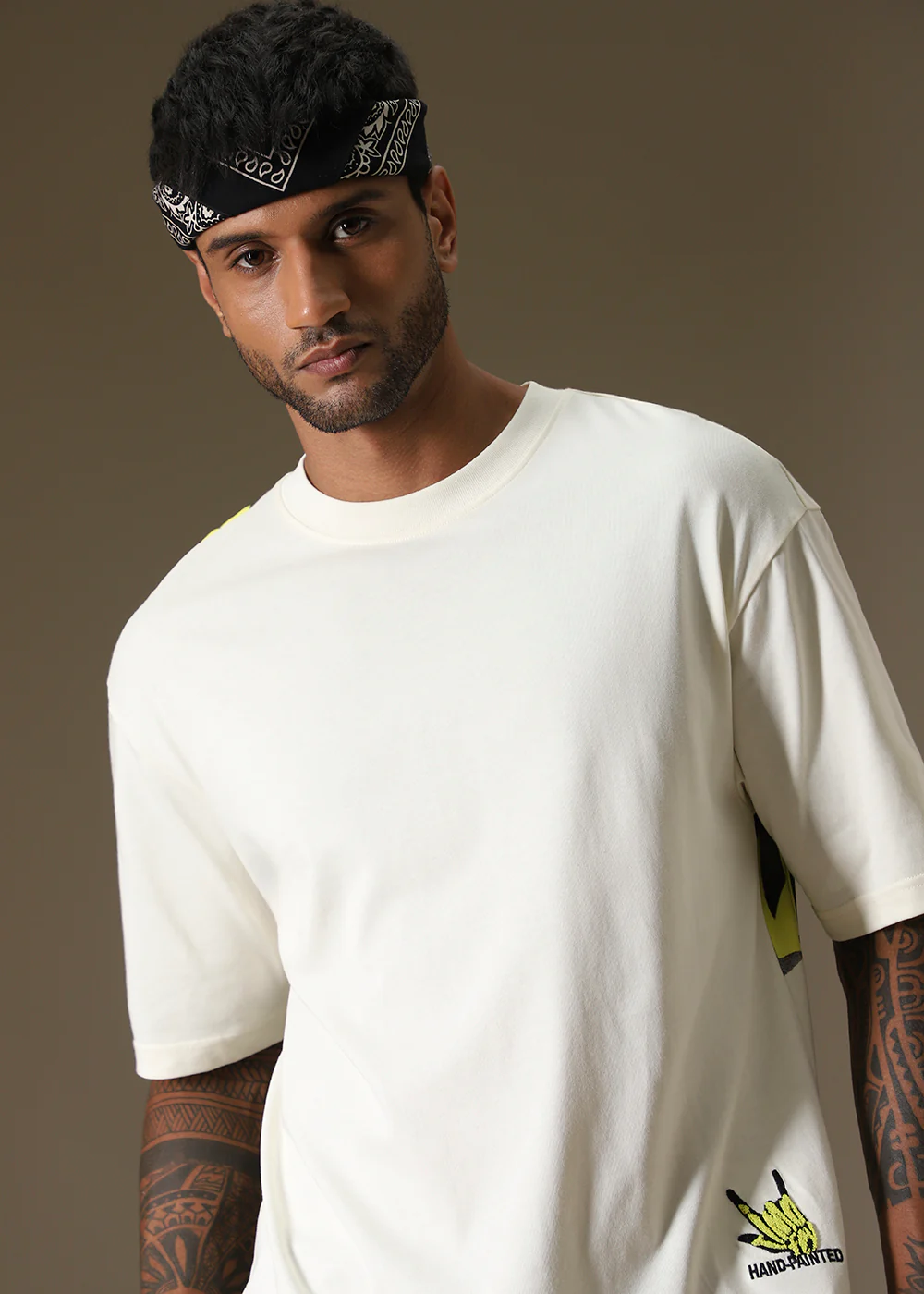 Embossed White Oversized T-Shirt - Image 5