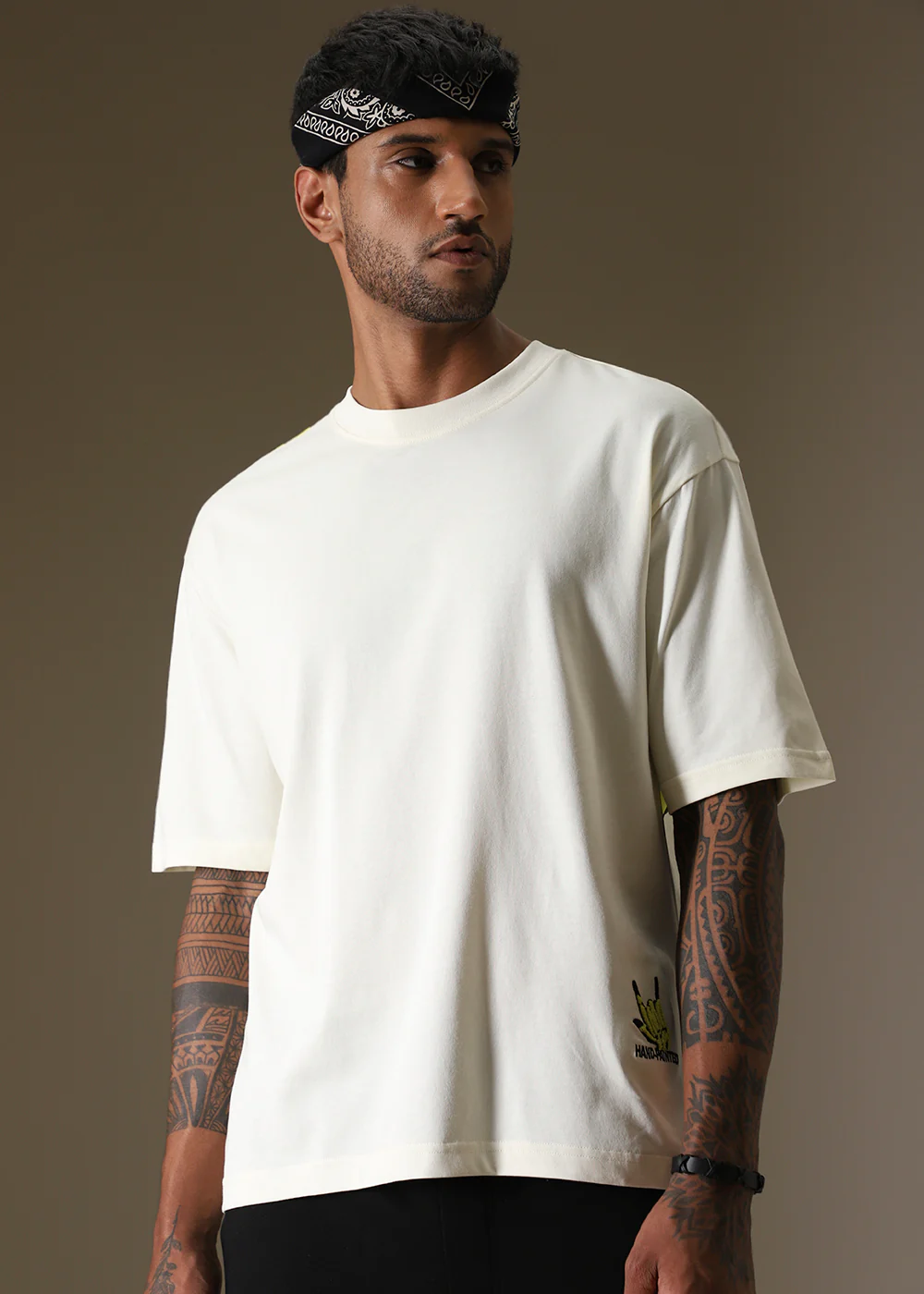Embossed White Oversized T-Shirt - Image 7