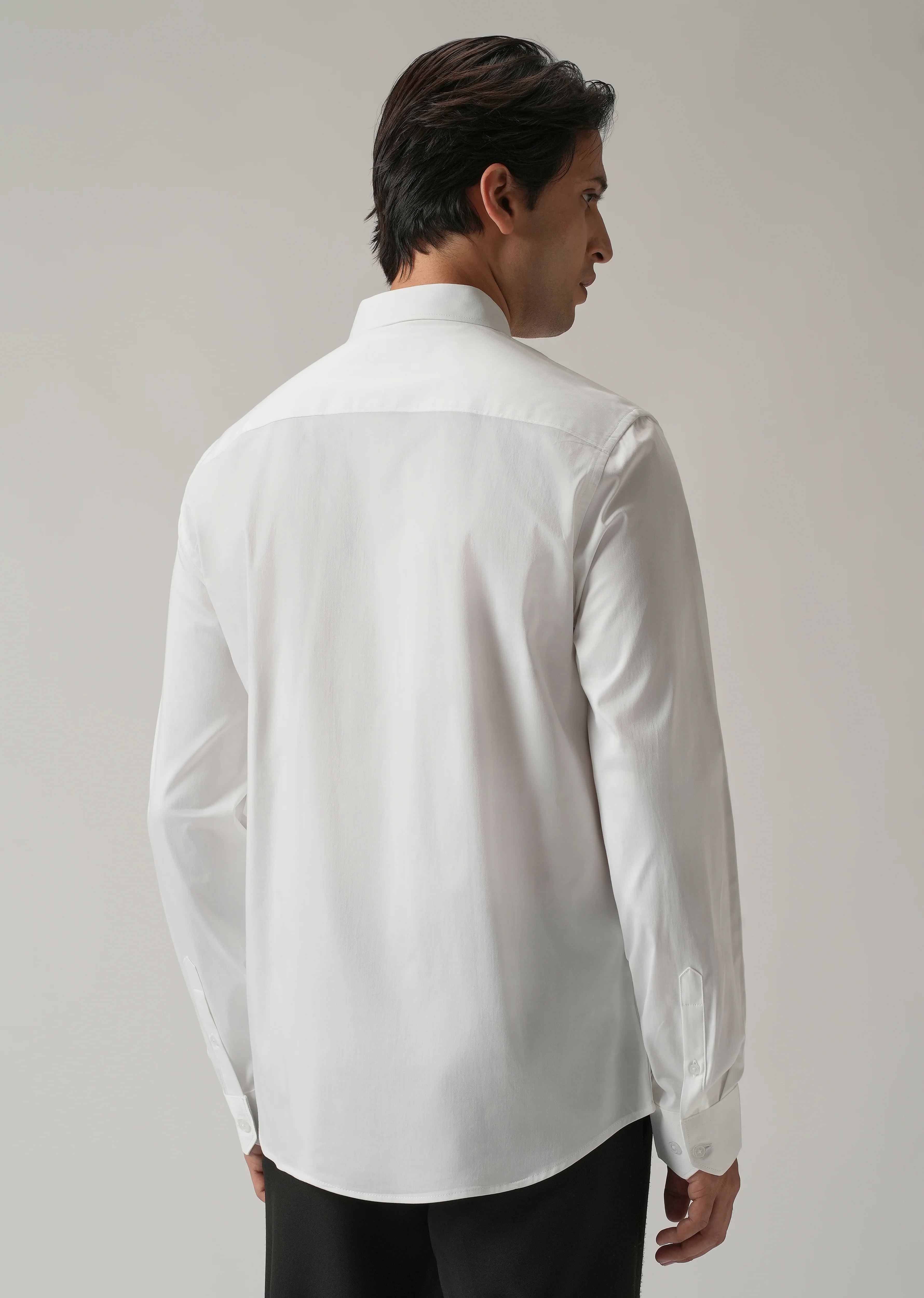 Embroidered Panel White Designer Shirt - Image 2