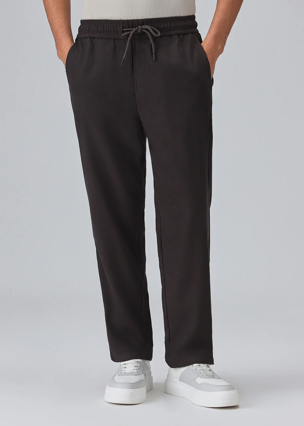 Espresso Grey Thin-Corduroy Trousers - Image 3