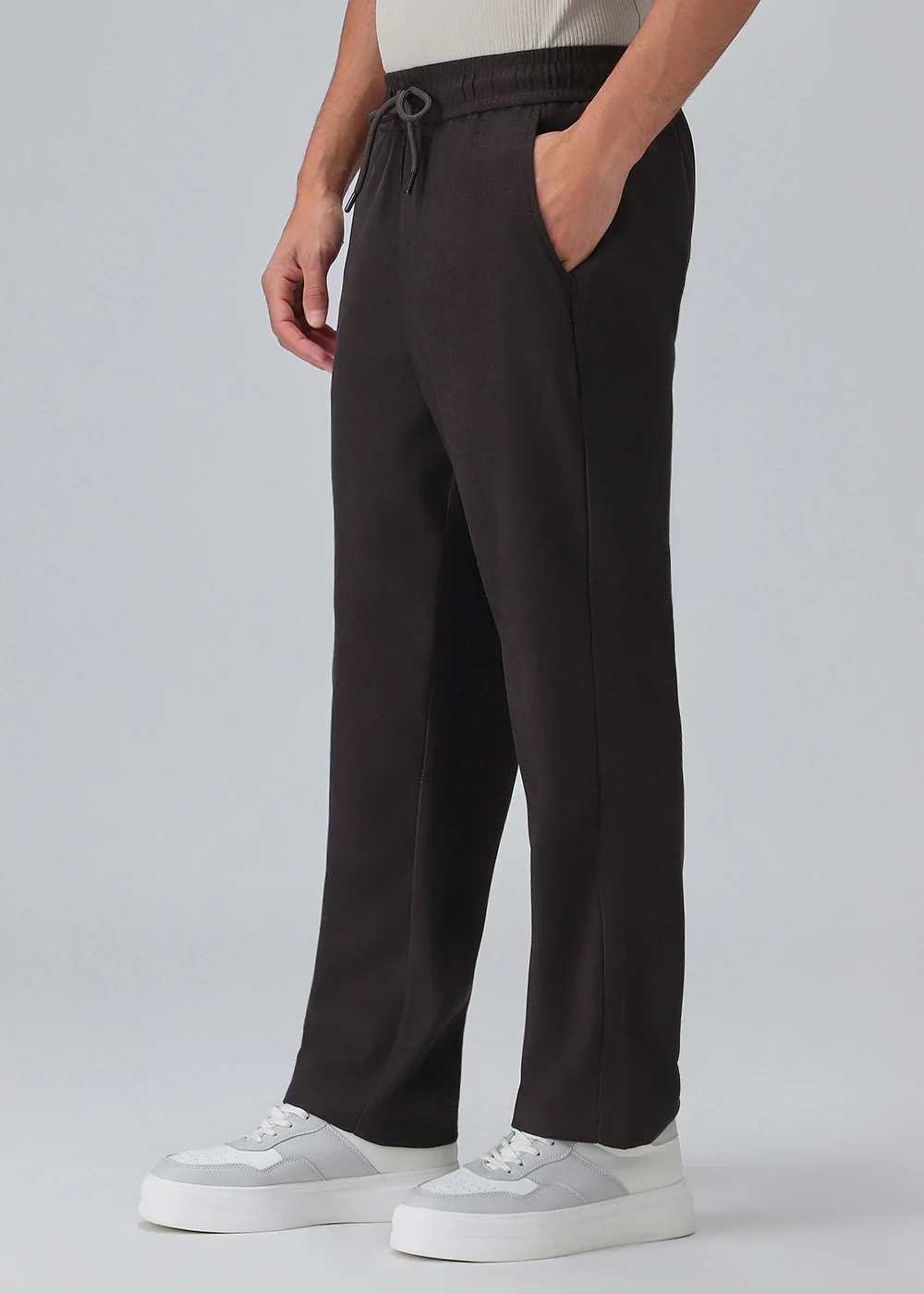 Espresso Grey Thin-Corduroy Trousers - Image 4