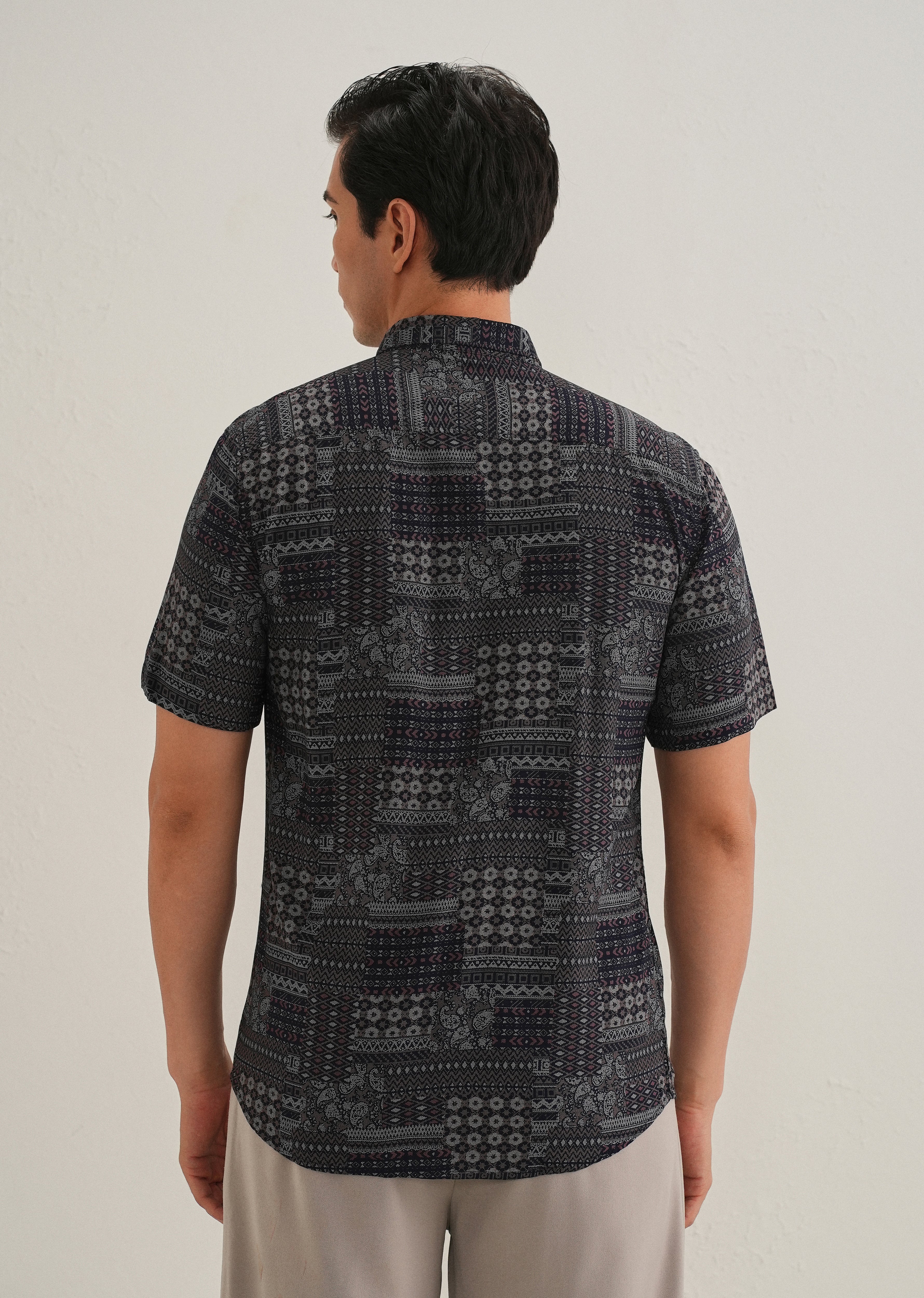 Ethnic Print Grey Shirt - Image 4