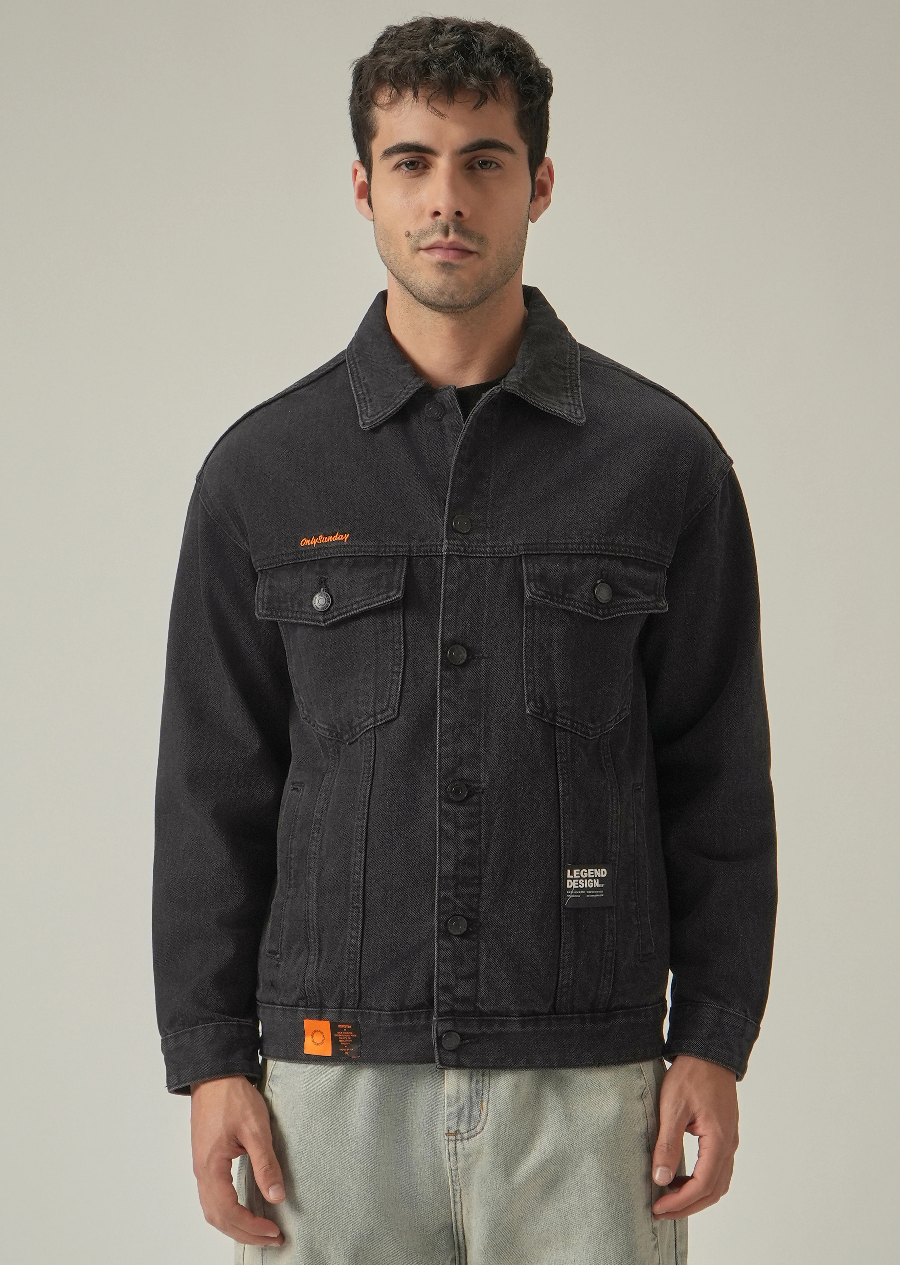 Faded Black Denim Jacket - Image 4