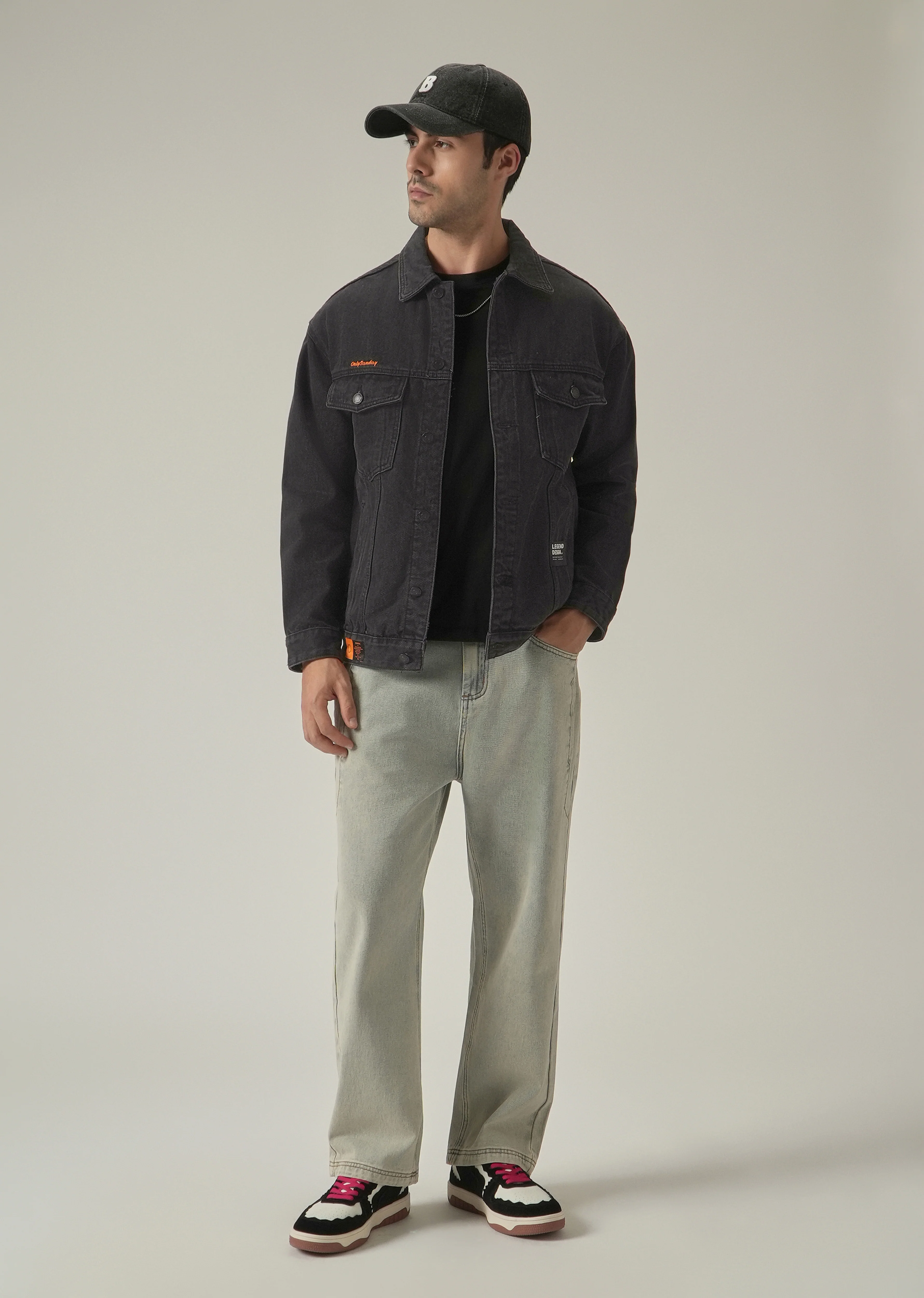Faded Black Denim Jacket - Image 7