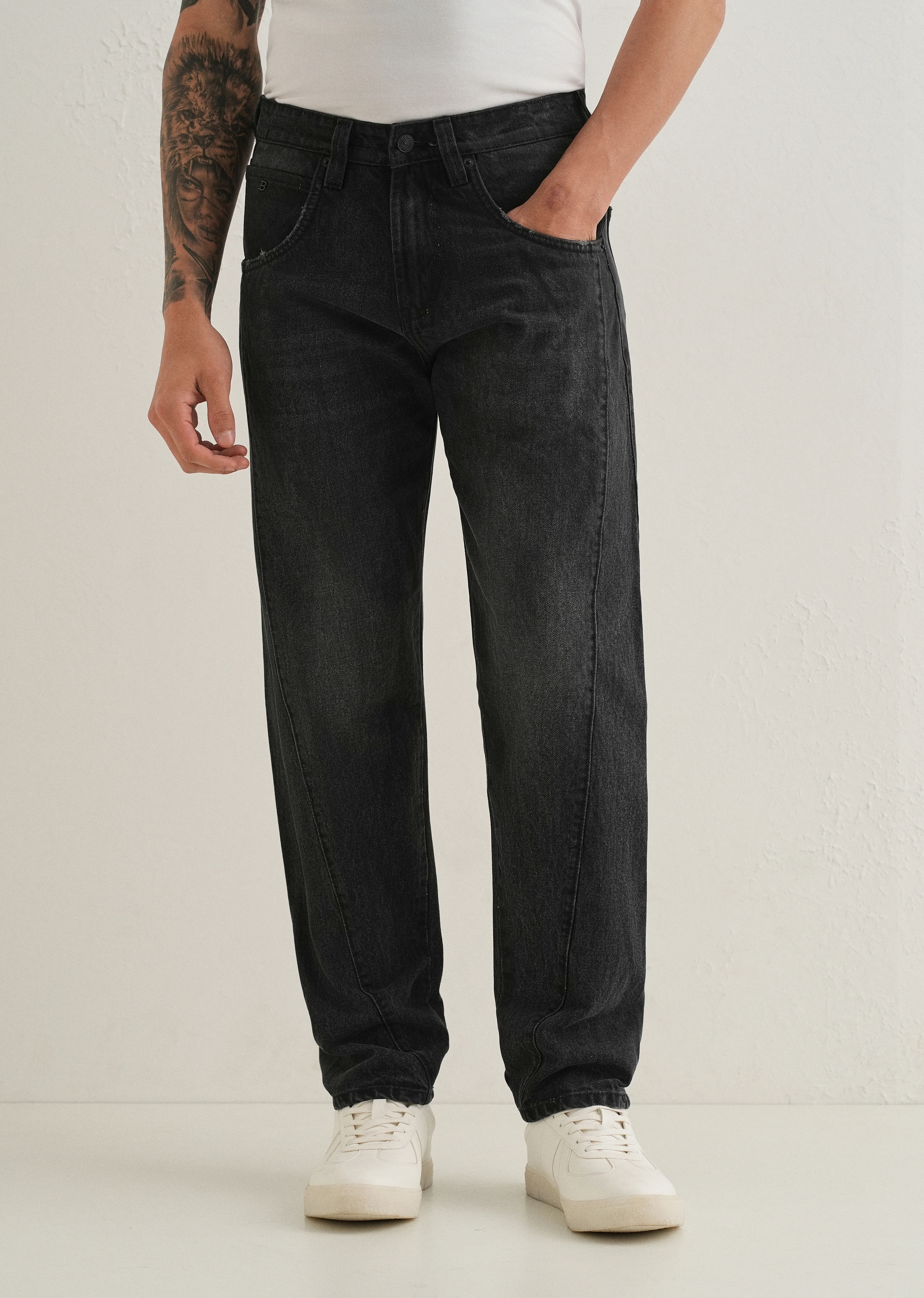 Faded Black Straight Fit Denim - Image 3