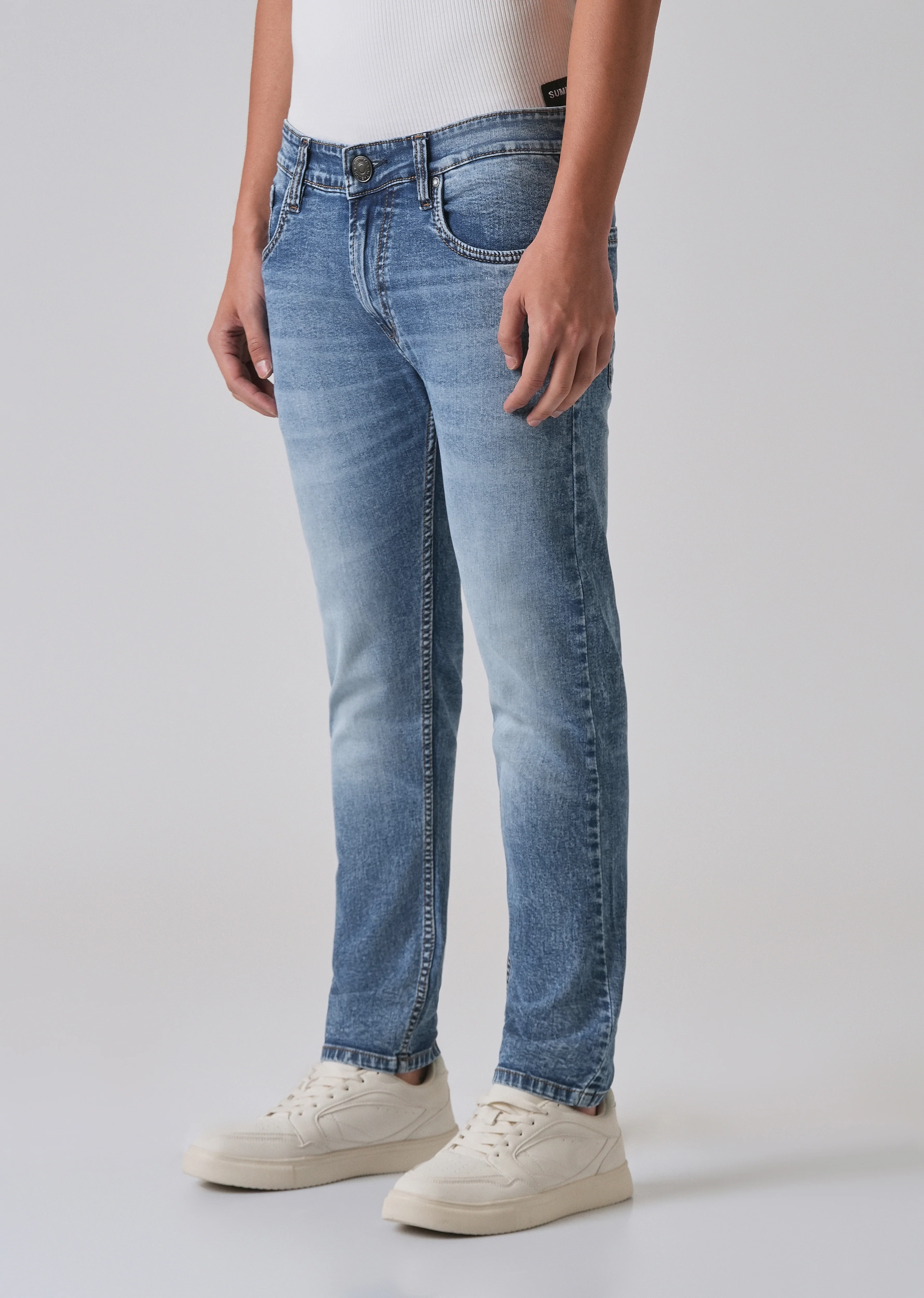 Faded Blue Slim fit Jeans - Image 4