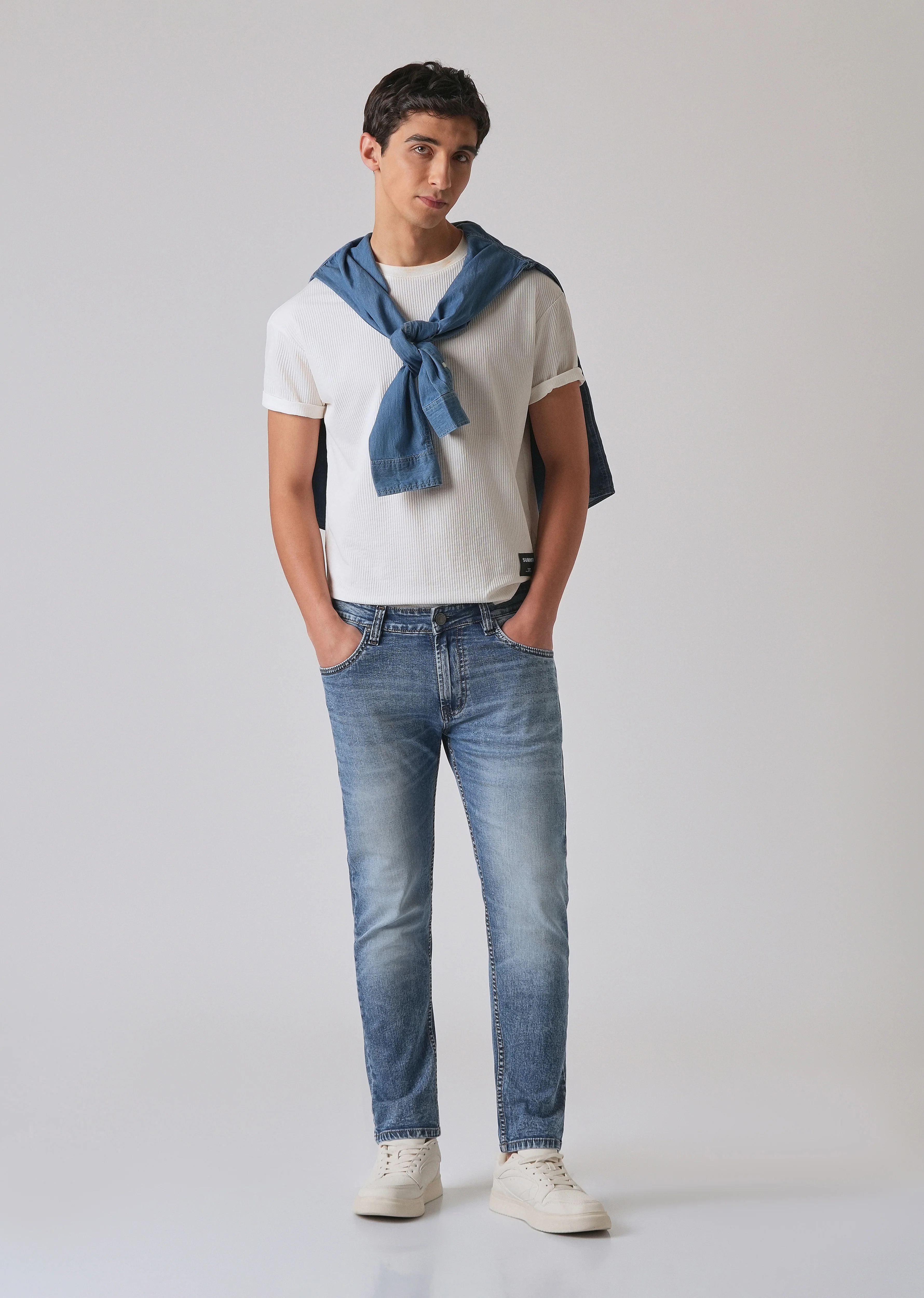 Faded Blue Slim fit Jeans - Image 6