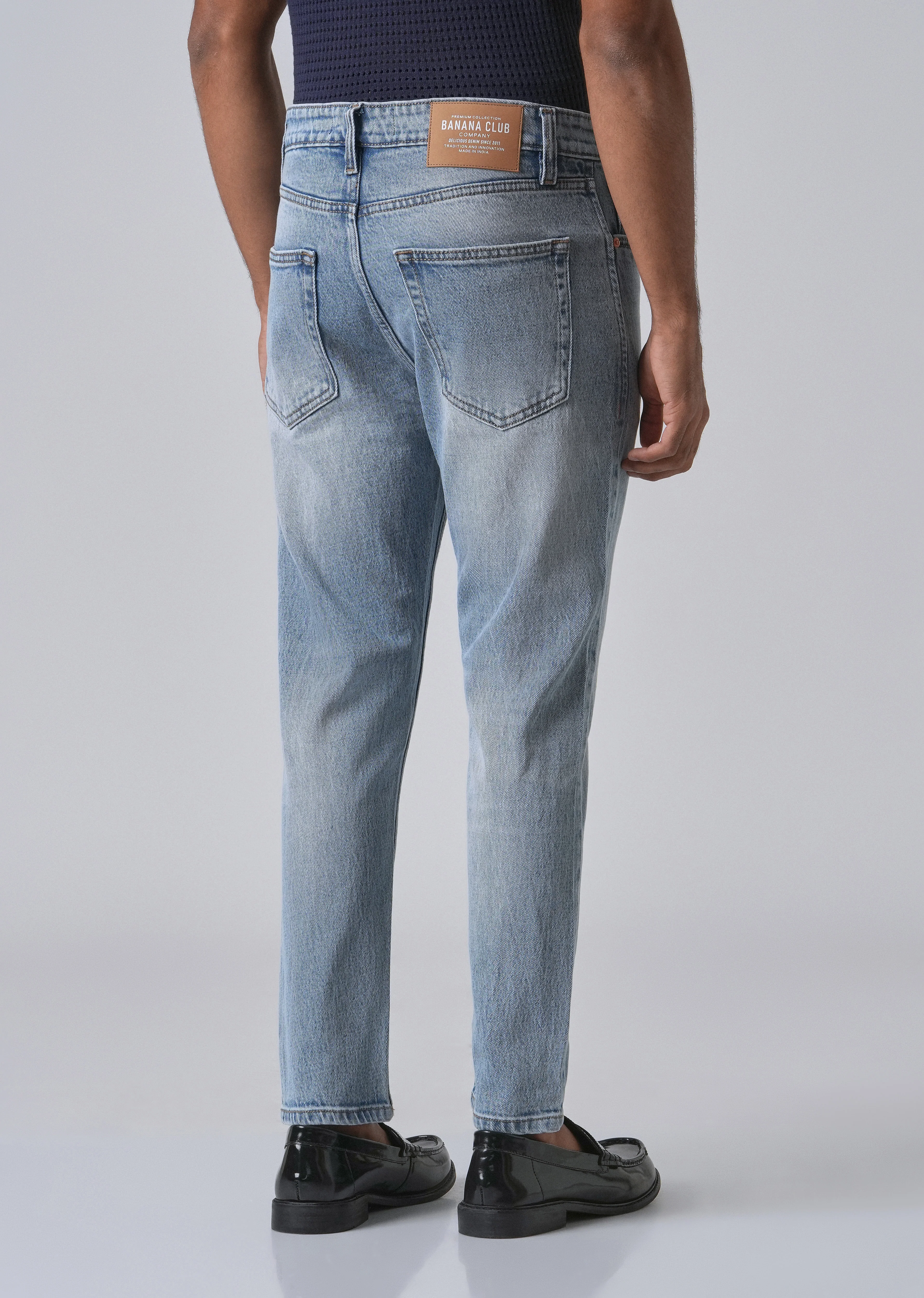 Faded Light Blue Carrot Fit Denim - Image 2