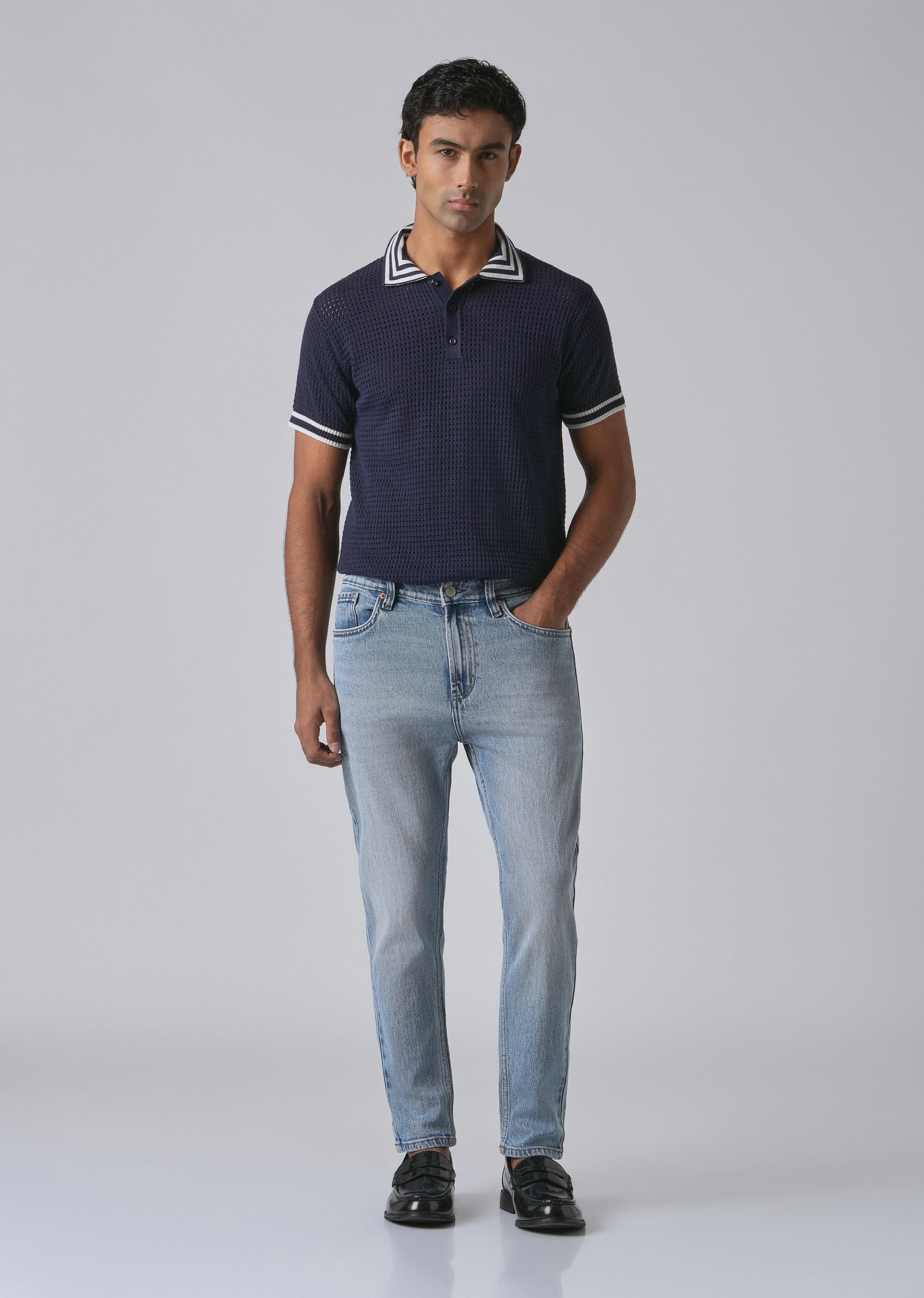 Faded Light Blue Carrot Fit Denim - Image 6