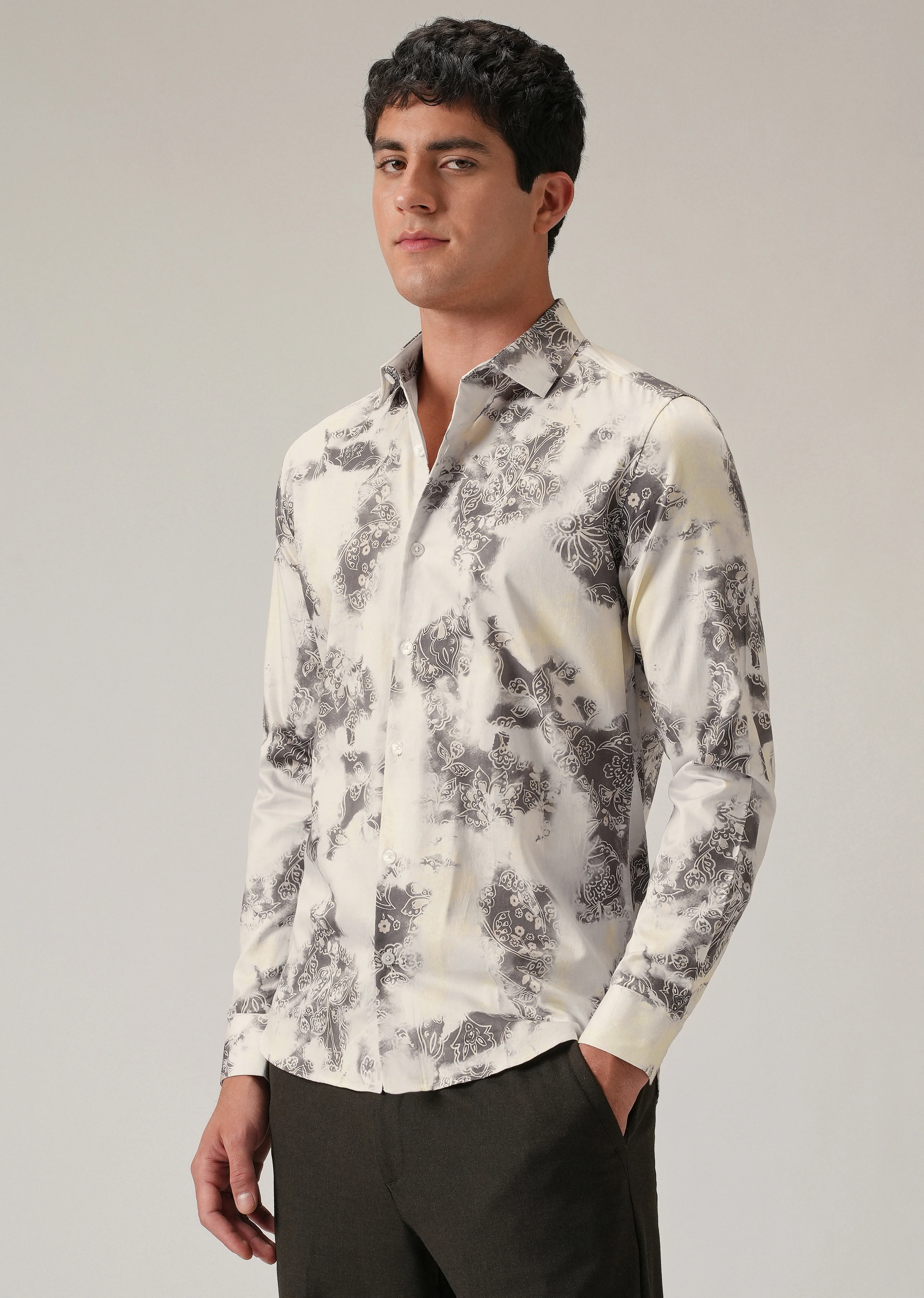 Faded Motif Print Shirt - Image 4