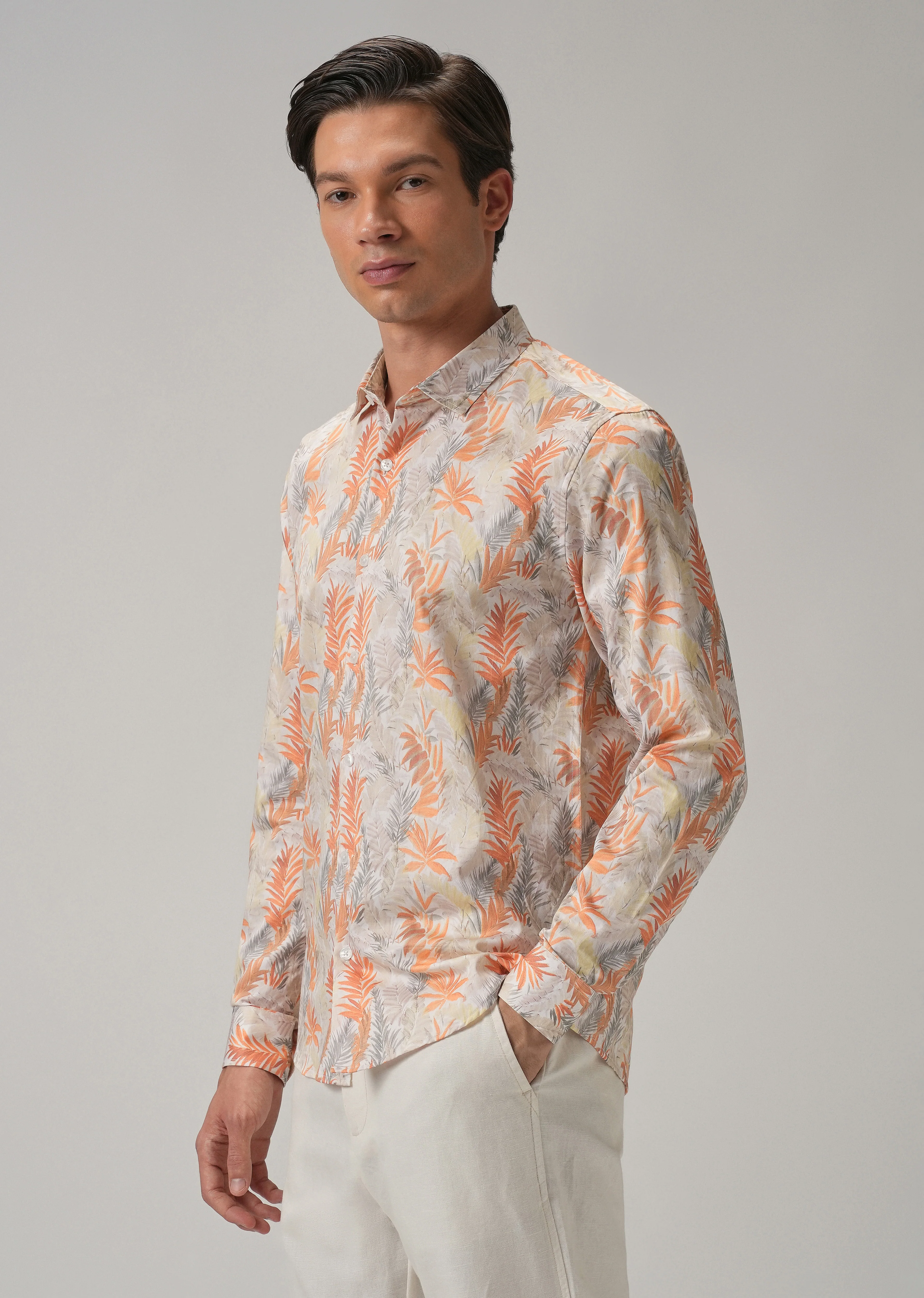Feather Floral Printed Shirt - Image 4